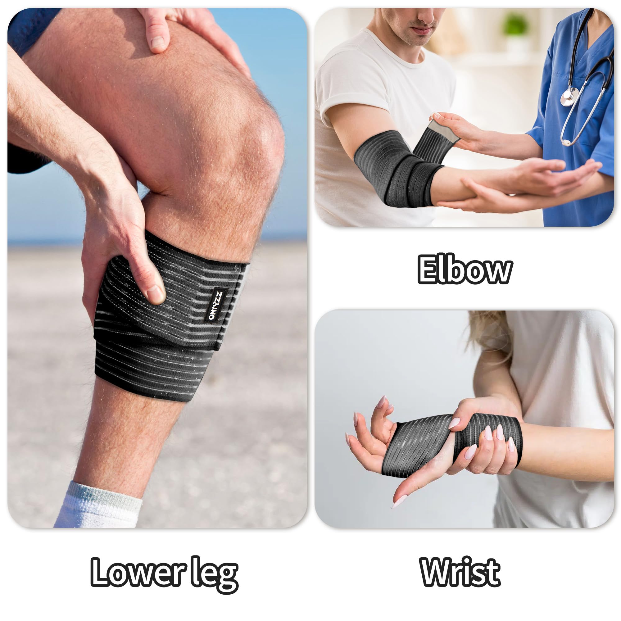 ONTYZZ Vendaje de Rodilla Soporte de Codo Alta Elasticidad Compresión de Muslo Envolver Vendaje de Muñeca Tobillera para Deporte Gimnasio Corriente Sentarse en Cuclillas Entrenamiento