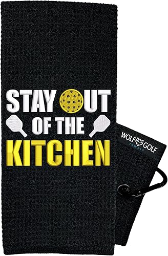 Toalla de pickleball Stay Out of The Kitchen  Regalo divertido bordado  Equipo de jubilación