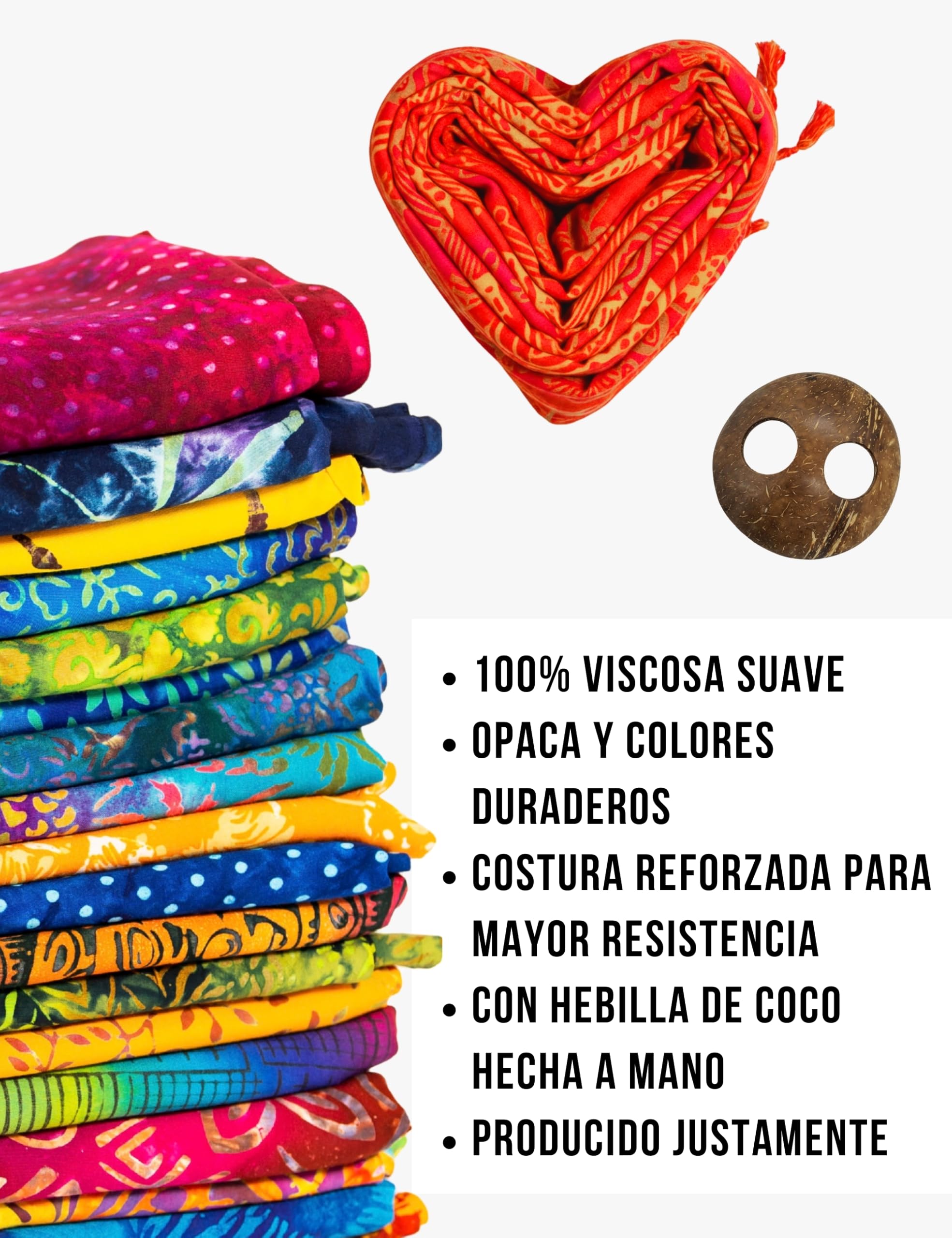 PANASIAM Pareo Sarong - L y XL Opaco - Pareo de Playa en Viscosa Fluida - Falda Cruzada o Vestido de Playa - Para Mujer y Hombre - Complemento Ligero de Verano - Pieza Única Artesanal de Indonesia