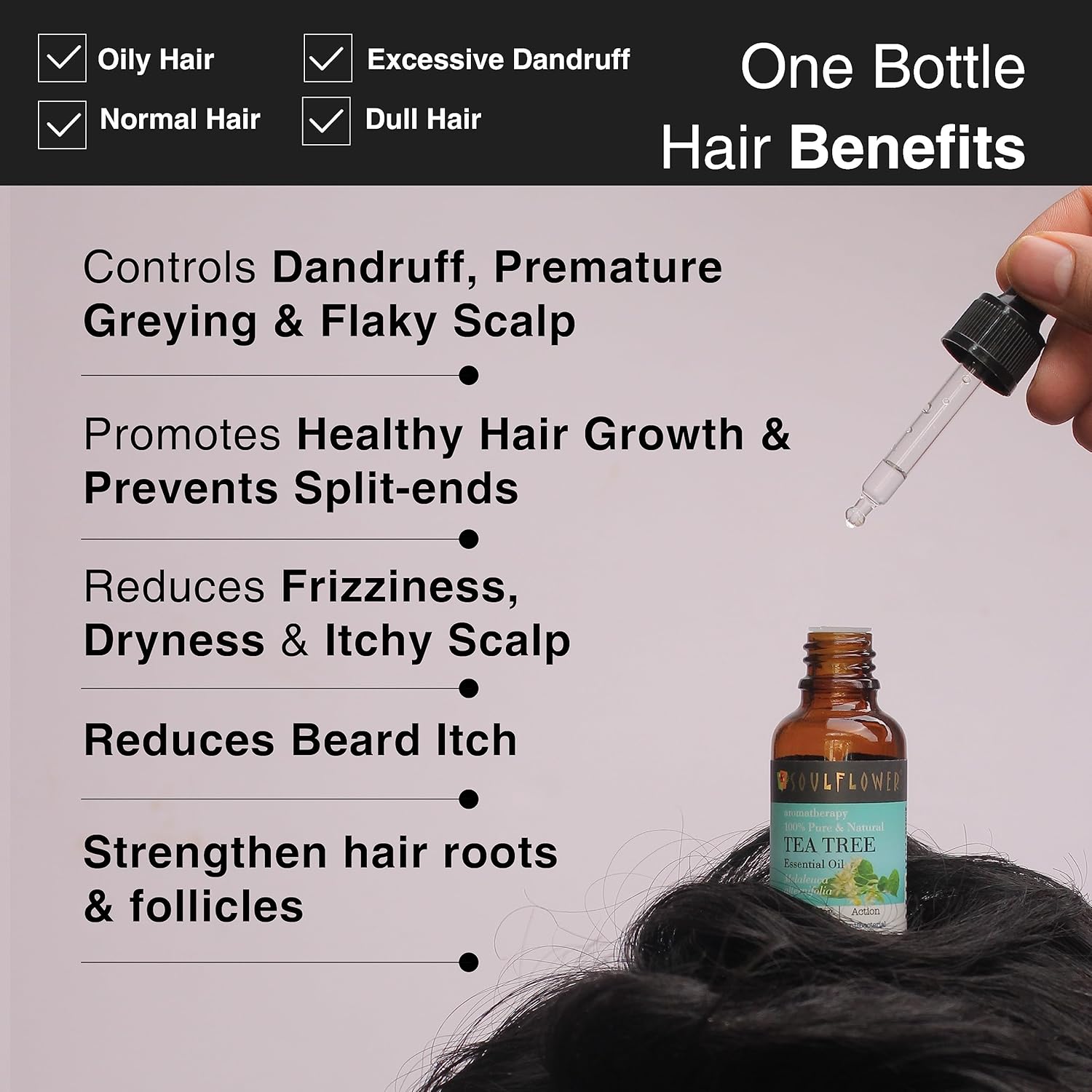 Soulflower Tea Tree Essential Oil for Hair Care, Skin Care, Pimple, Anti Dandruff, Hair Shine, Oral Care, Foot Care, Pimples, Acne, Dandruff | 100% Pure, Natural, Organic Certified | 30ml Soulflower Tea Tree Essential Oil for Hair Care, Skin Care, Pimple, Anti Dandruff, Hair Shine, Oral Care, Foot Care, Pimples, Acne, Dandruff | 100% Pure, Natural, Organic Certified | 30ml