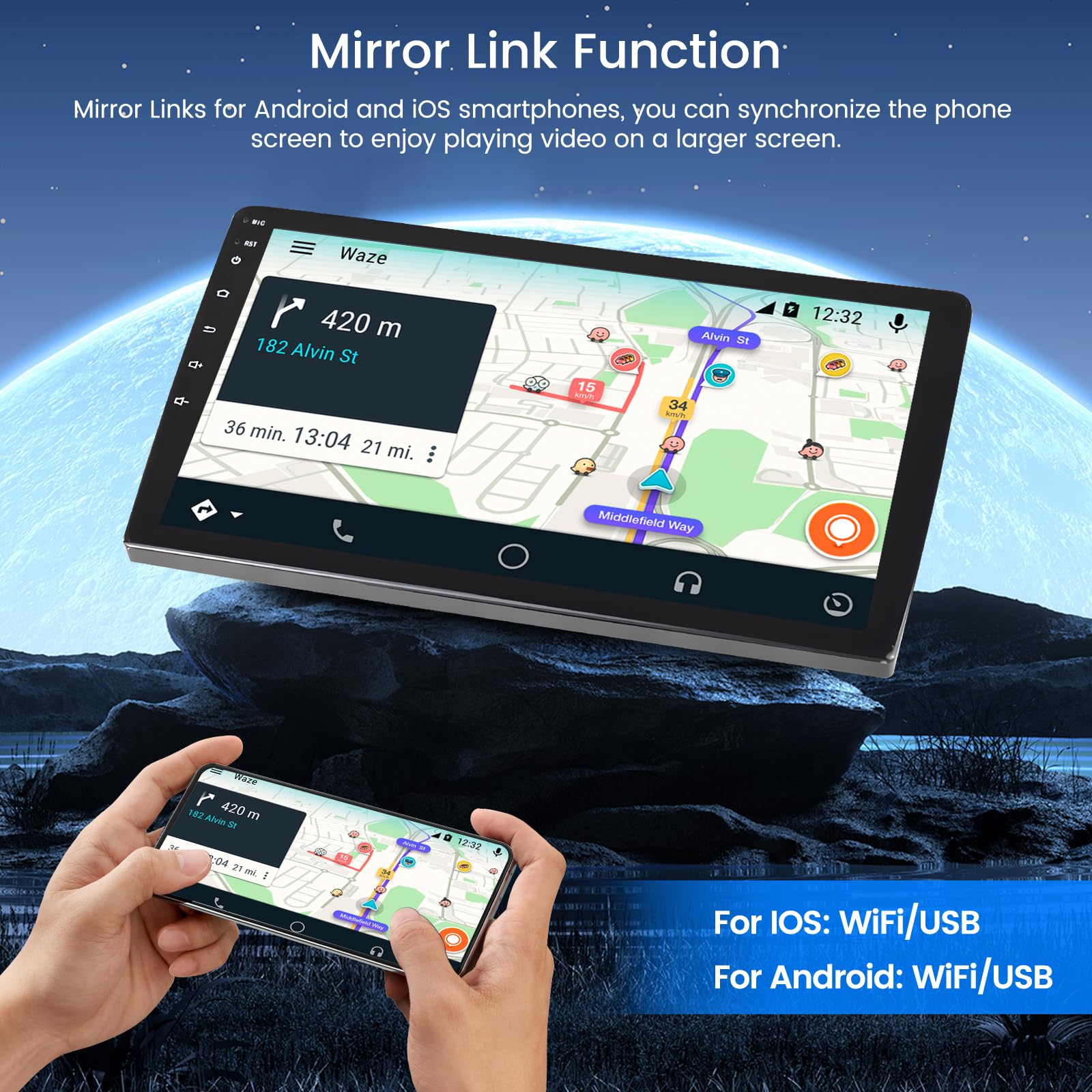 Hikity 2+64G 9" Autoradio Android pour Renault Megane 3 2009-2014 | Wireless Carplay Autoradio 2 DIN GPS Navi Bluetooth WiFi FM/RDS Caméra de Recul DSP EQ Commandes au Volant 2+64G