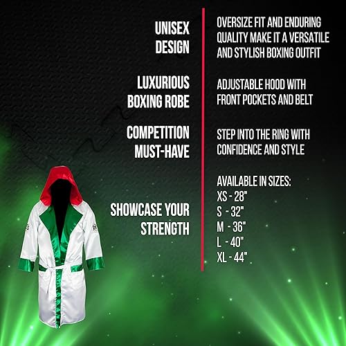 Miniatura 3 de CLETO REYES Bata de boxeo de satén con capucha para hombres y mujeres, ropa de uniforme de competición unisex para adultos