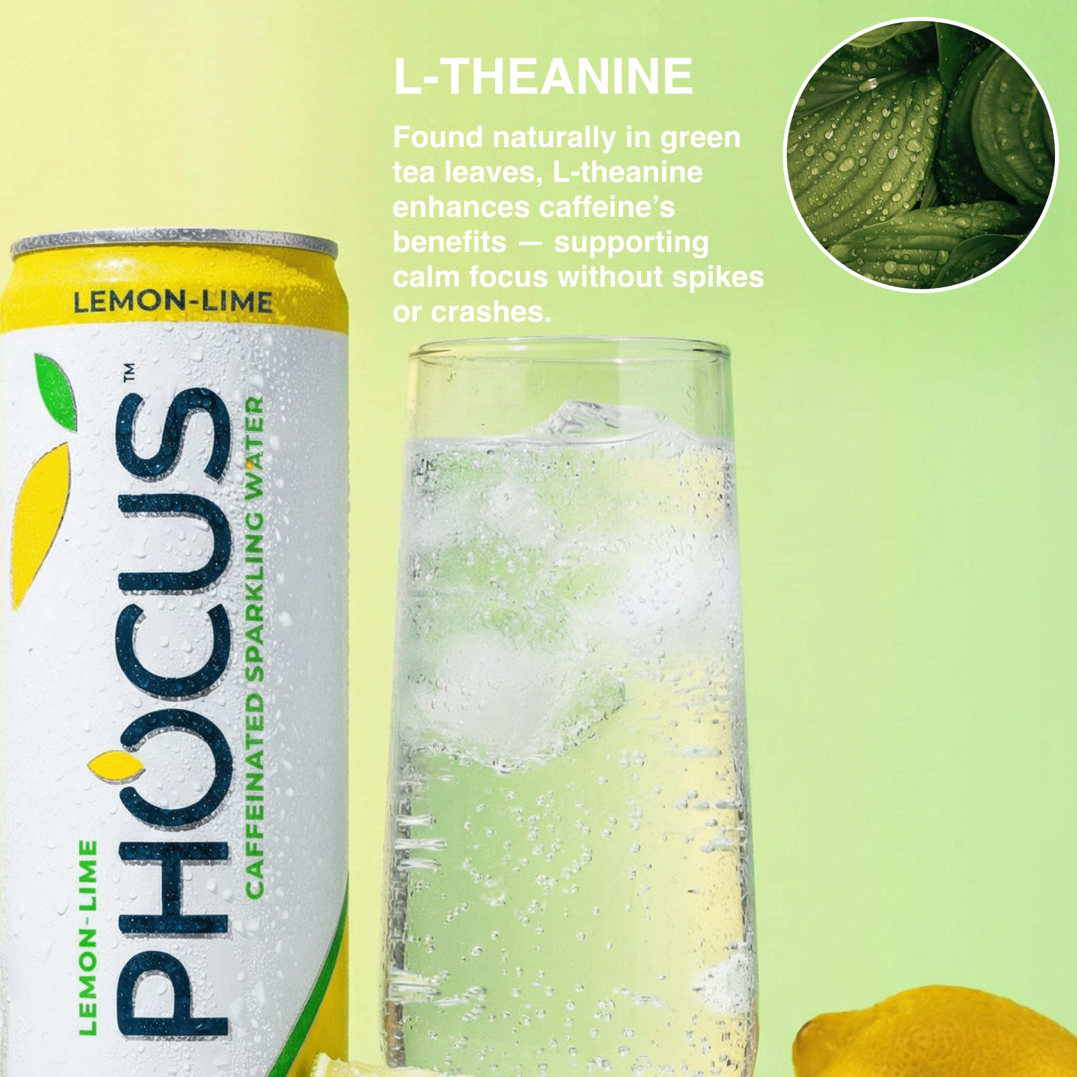 Amazon.com : PHOCUS Caffeinated Sparkling Water, Lemon Lime, 75mg