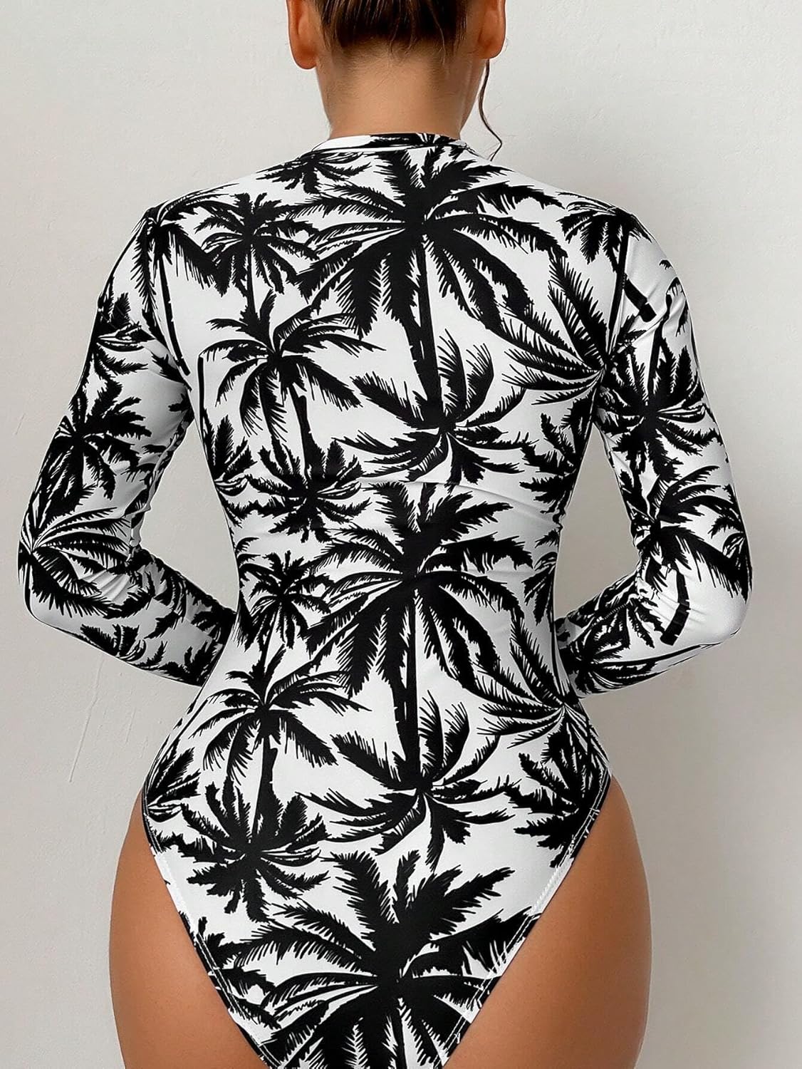 ZAFUL Women's Long Sleeve Rash Guard Swimsuit One Piece Zipper Surfing Bathing Suit
