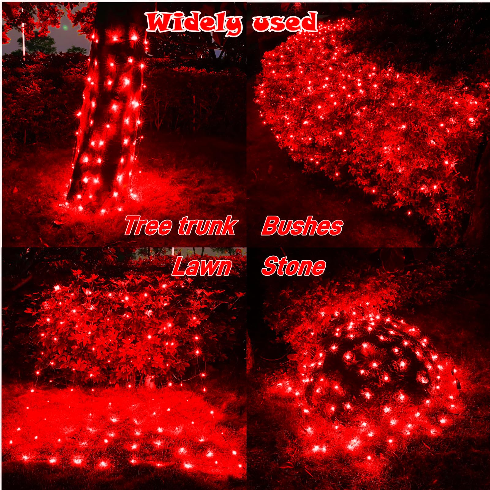 Meteds Luces LED de red de Navidad para exteriores, 120 LED de 6 x 4 pies, luces de malla de Navidad conectables para arbustos, vallas, árboles, arbustos, patio, jardín, decoraciones de Navidad al