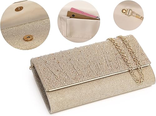Miniatura 2 de MUDUO Monederos de mano con diamantes de imitación para mujer, monederos y bolsos formales de boda, fiesta, graduación, bolsas de dinero, regalo de