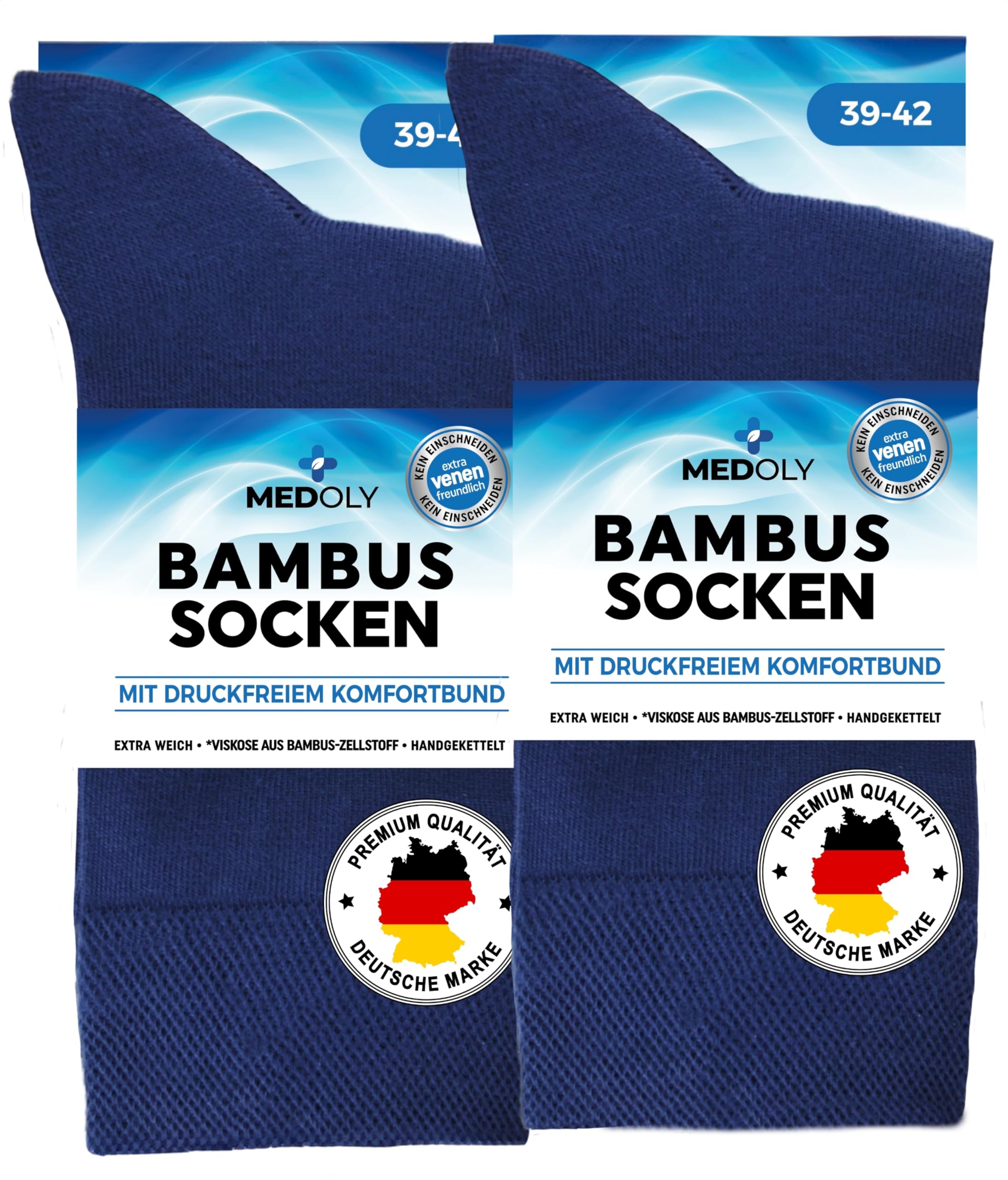 MEDOLY Calcetines de bambú (6 pares) sin cintura elástica, con 72% viscosa de bambú, contra el sudor – Calcetines de bambú para hombre y mujer