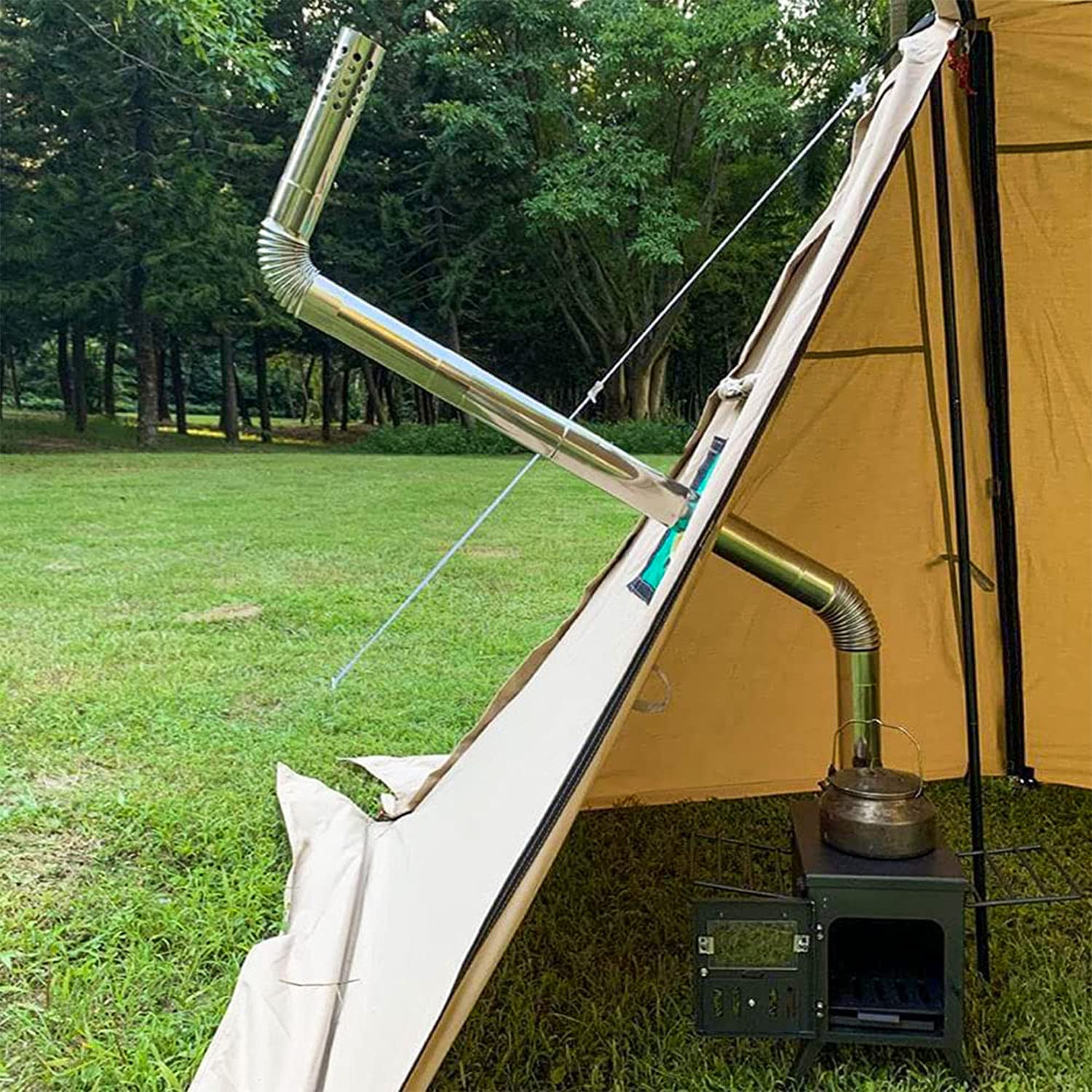 Średnica 6 cm, 36 cm, długość 4 rury kominkowe ze stali nierdzewnej, wygięta rura kominowa 90 stopni, 1 szt., akcesoria do kuchenki kempingowej, do odsysania spalin