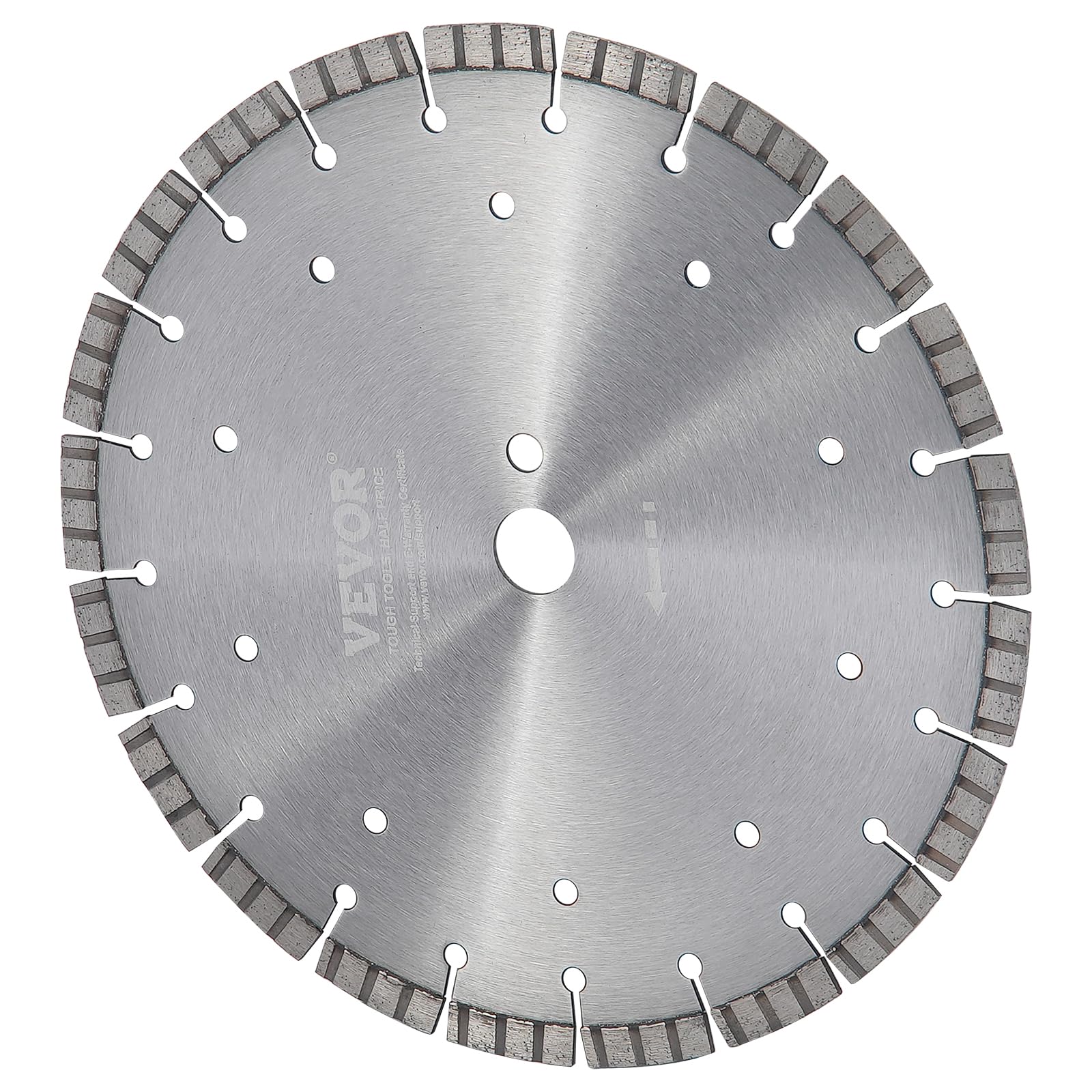 VEVOR Disque à Tronçonner Diamanté 300 mm, Disque Diamant Humide ou Sèche, Lame de Scie à Béton avec Dents Ondulées de 12 mm, Diamètre du Trou Central Universel 25,4 mm, pour Béton, Carrelage, Brique
