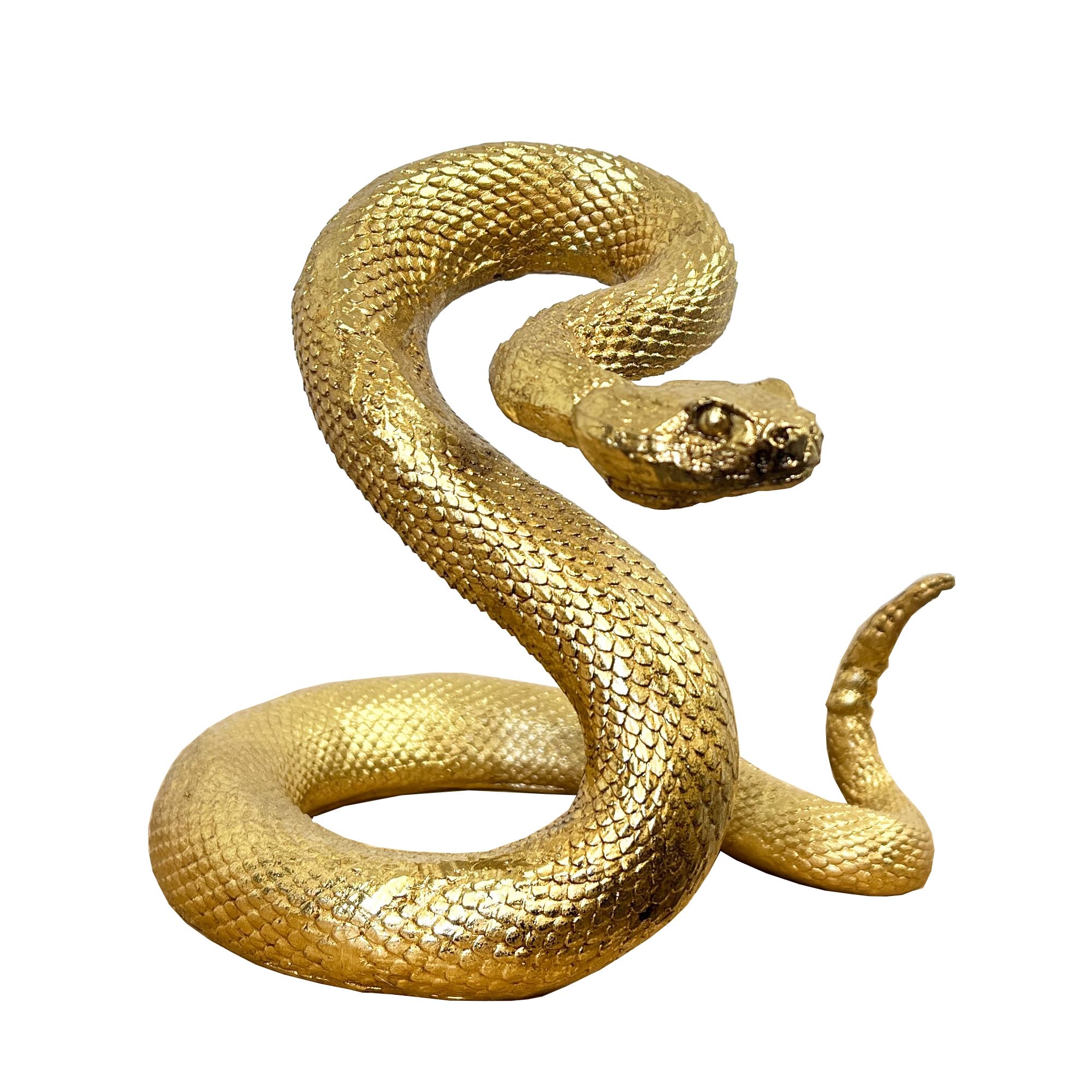 Alfie Francis 16cm Tall Gold Snake Ornament Statue Figurine Sculpture Home Decor Accessories Animal Reptile