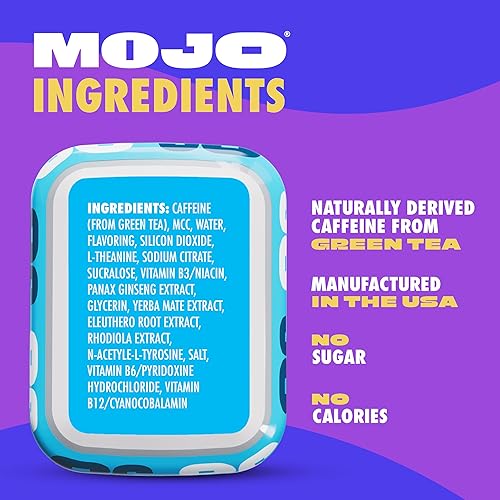 Miniatura 6 de MOJO Energy Pouches sabor menta, 50 mg por bolsa de cafeína, 15 bolsas, paquete de 5