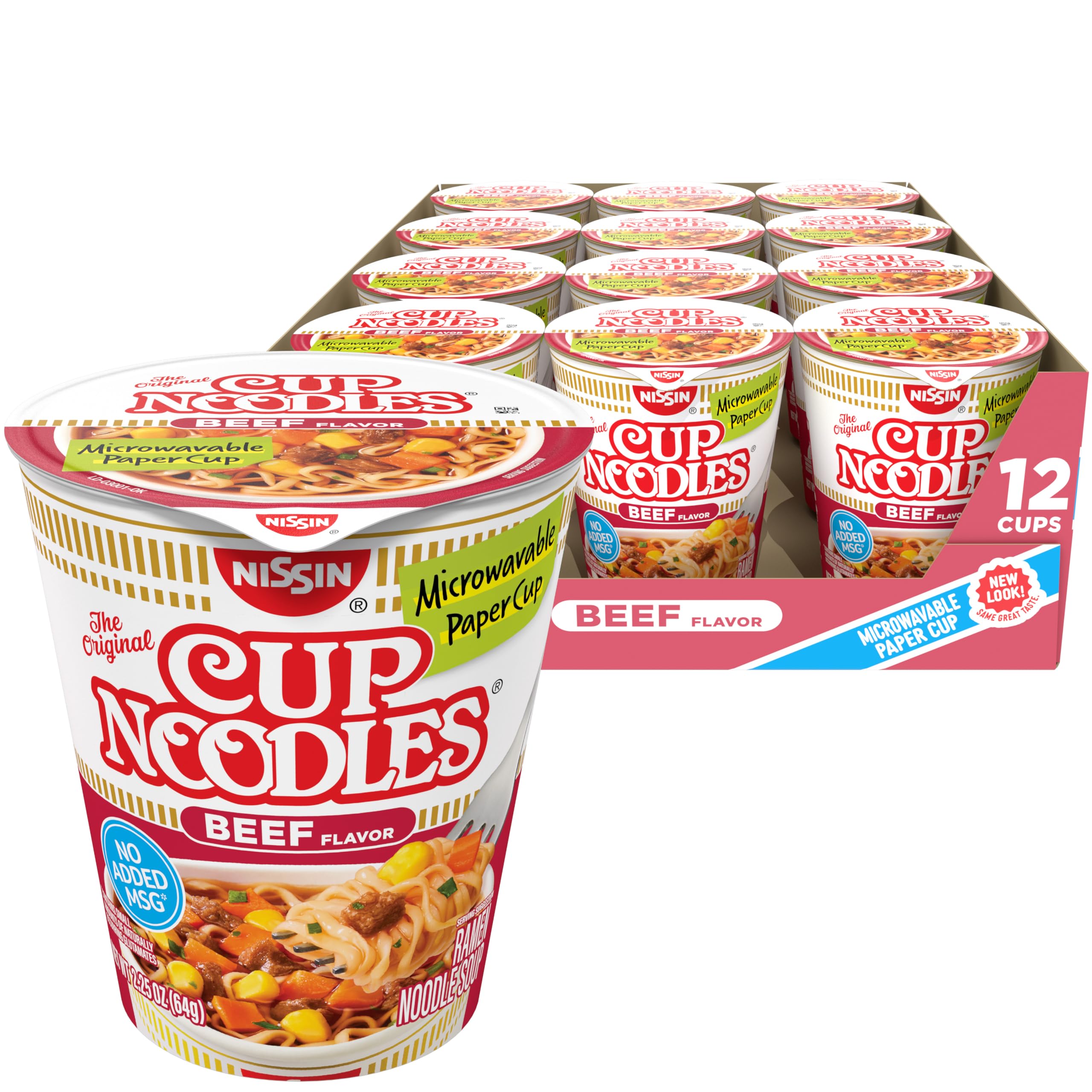 Nissin Cup O Noodles Beef 2.25-Ounce (Pack Of 12)