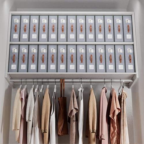 Miniatura 7 de Paquete de 4 organizadores de almacenamiento de sábanas, organizador de armario de tela prémium con ventana transparente, diseño plegable que ahorra