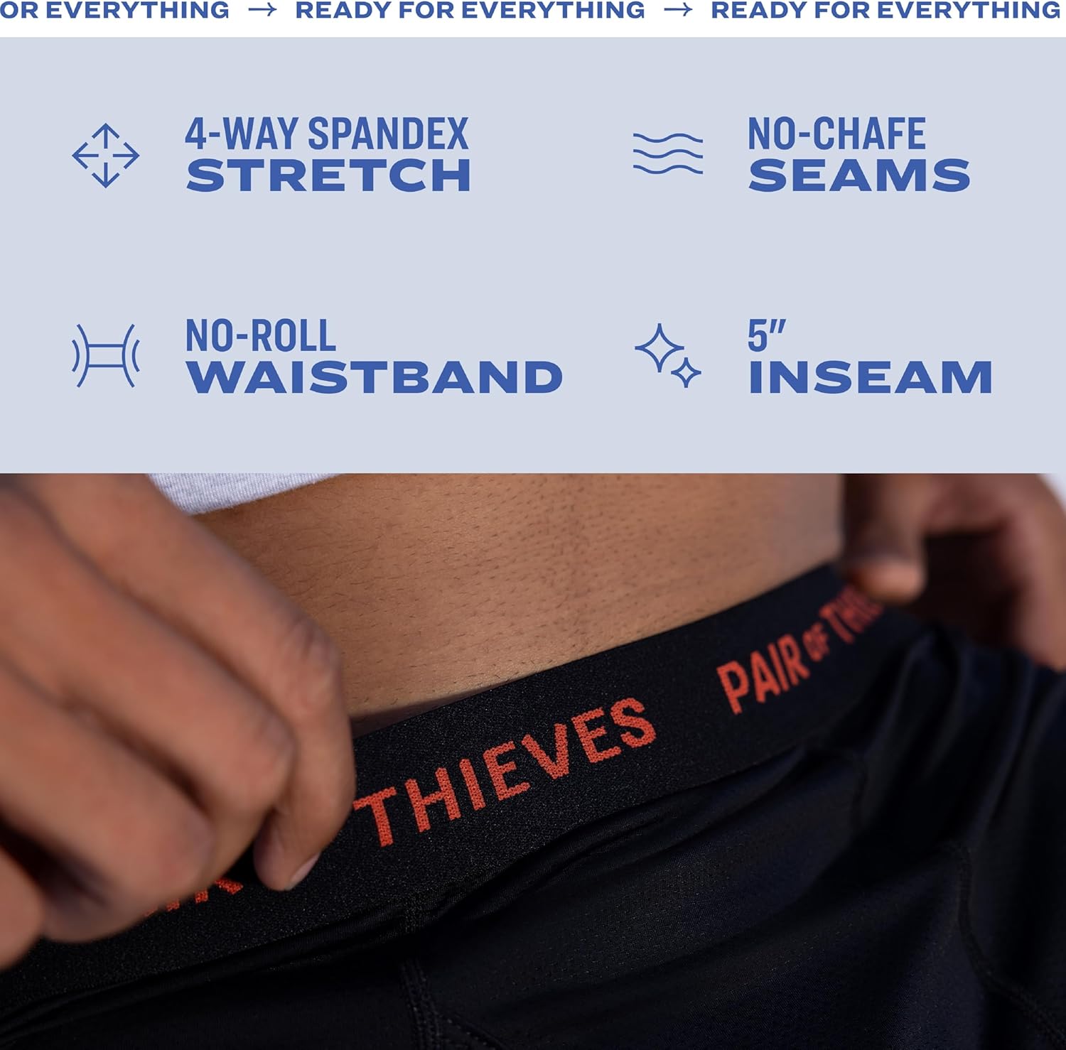 Pair of Thieves Every Day Kit Performance Long Boxer Briefs for Men - Image 5