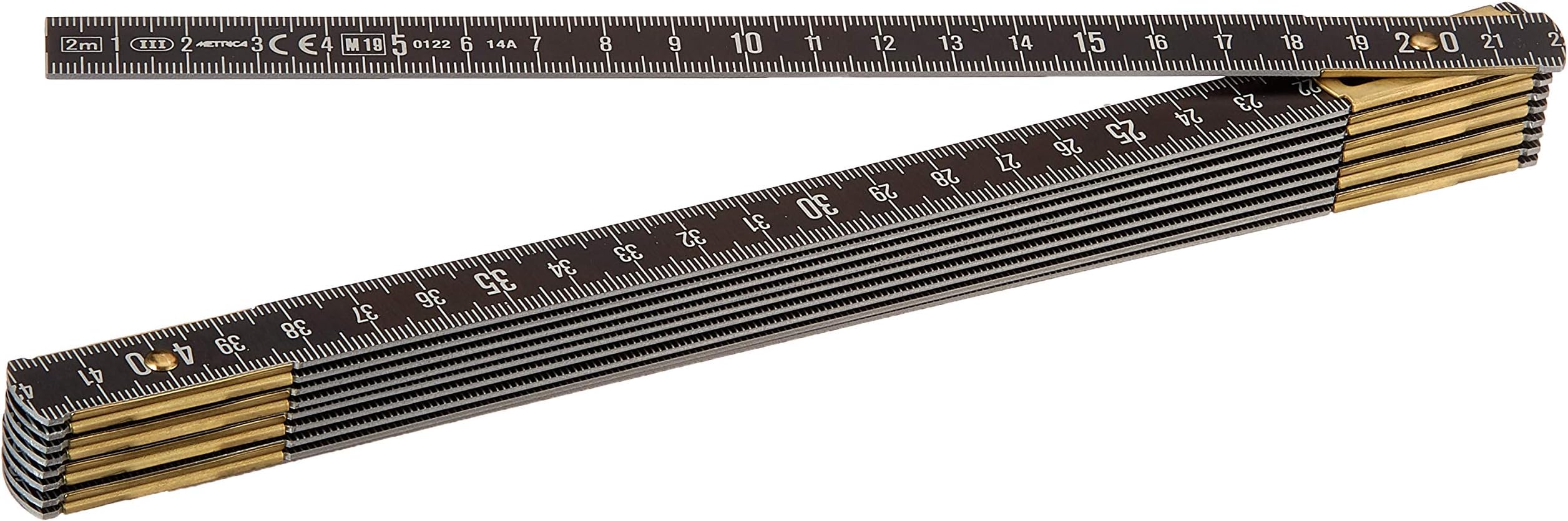 Metrica 21036 2M Alu Folding Rule black oxidized