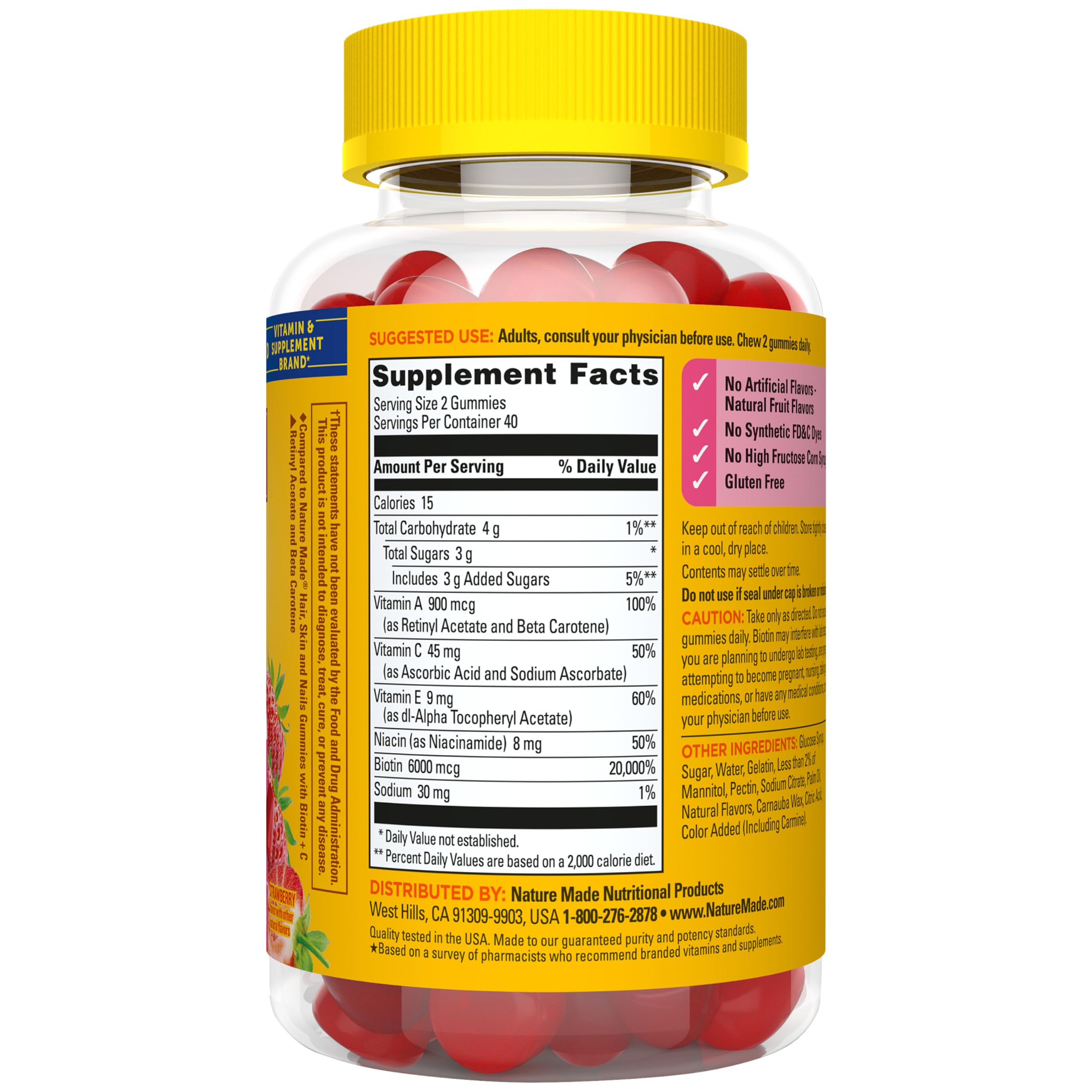 Nature Made Advanced Hair Skin and Nails Gummies, 80 Gummies — Amazon image 9