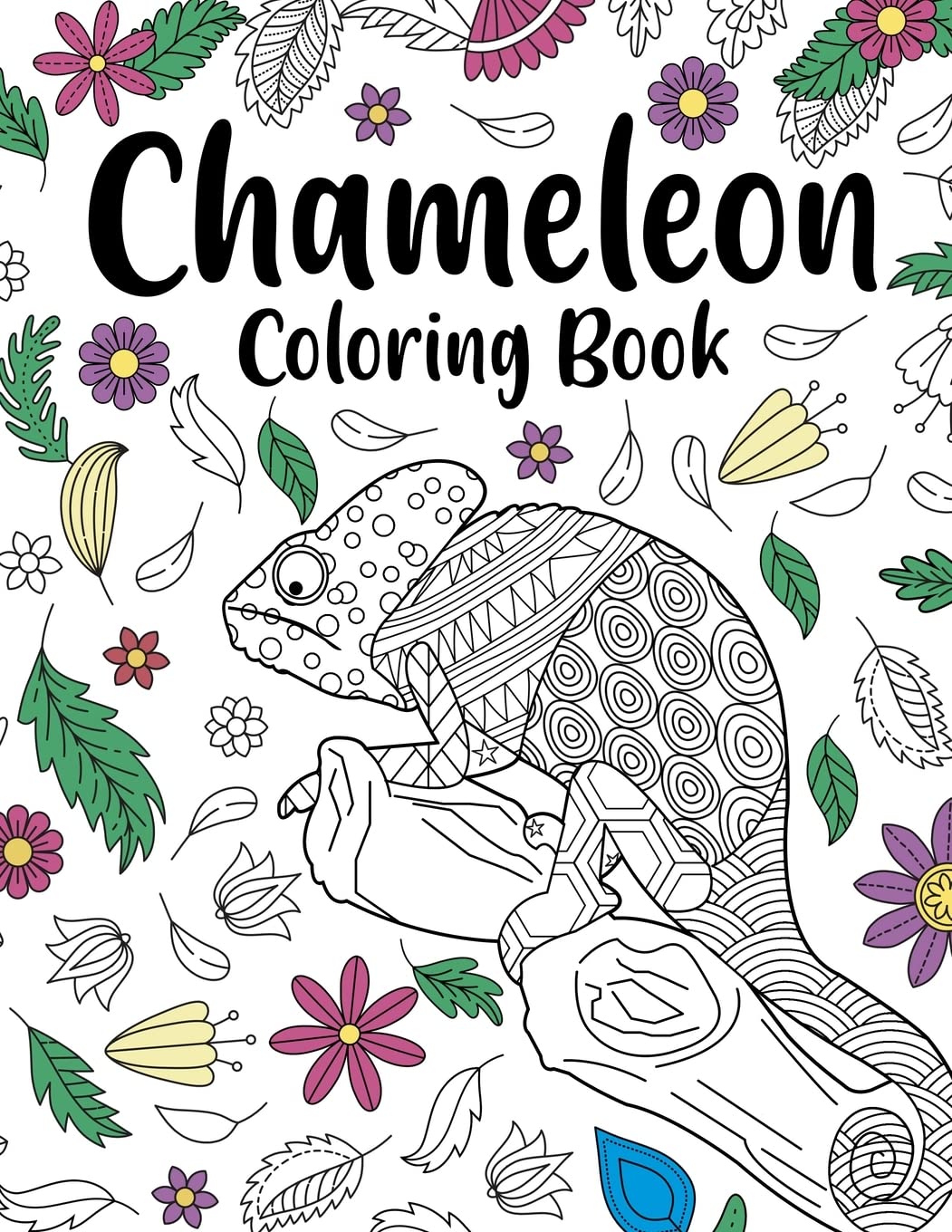 Chameleon Coloring Book: Coloring Books for Adults, Chameleon Zentangle Coloring Pages, Reptilia, Animals Paintting, Crafts & Hobbie Gifts