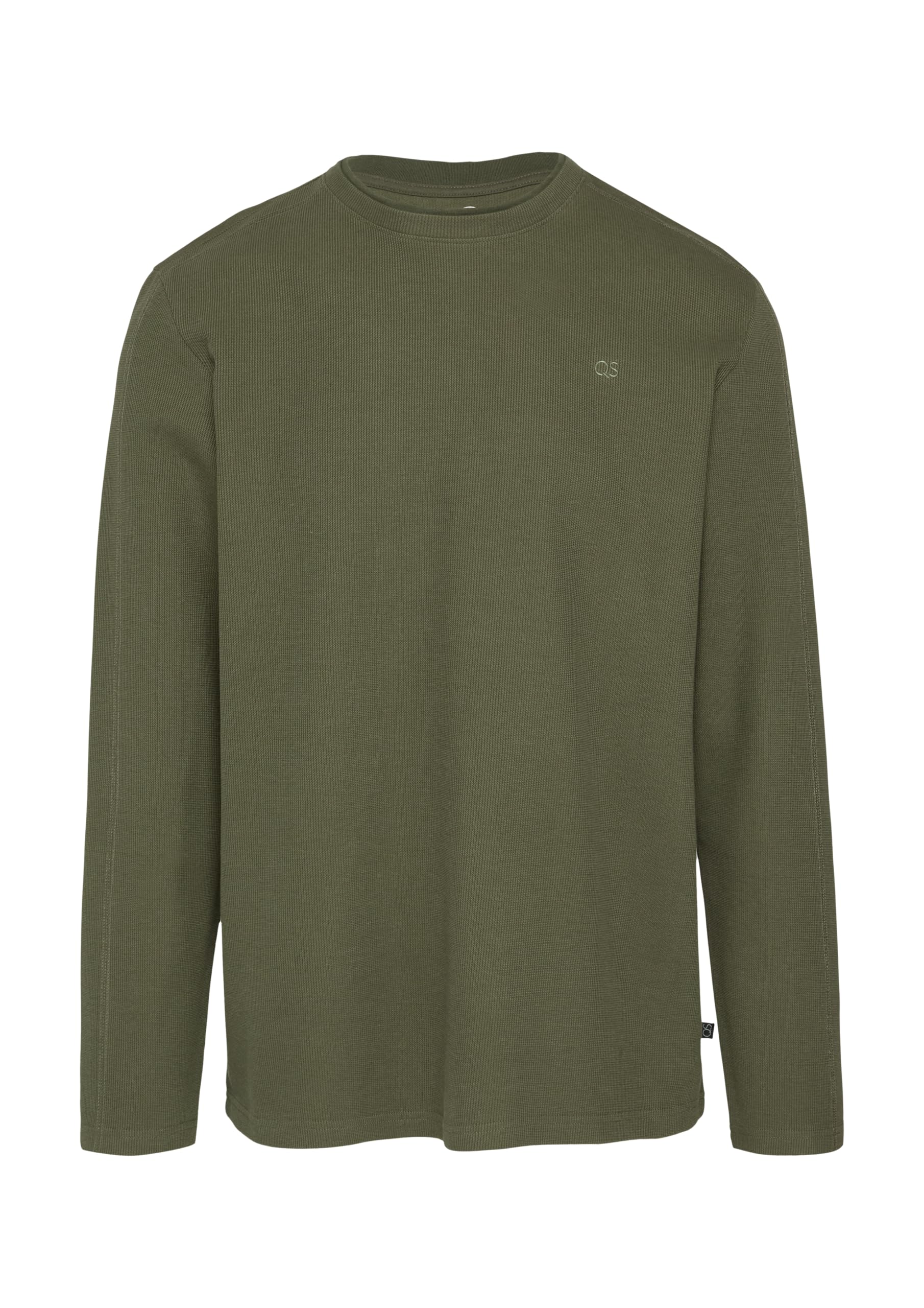 QS Long Sleeve with Ribbed Structure and Embroidered Logo