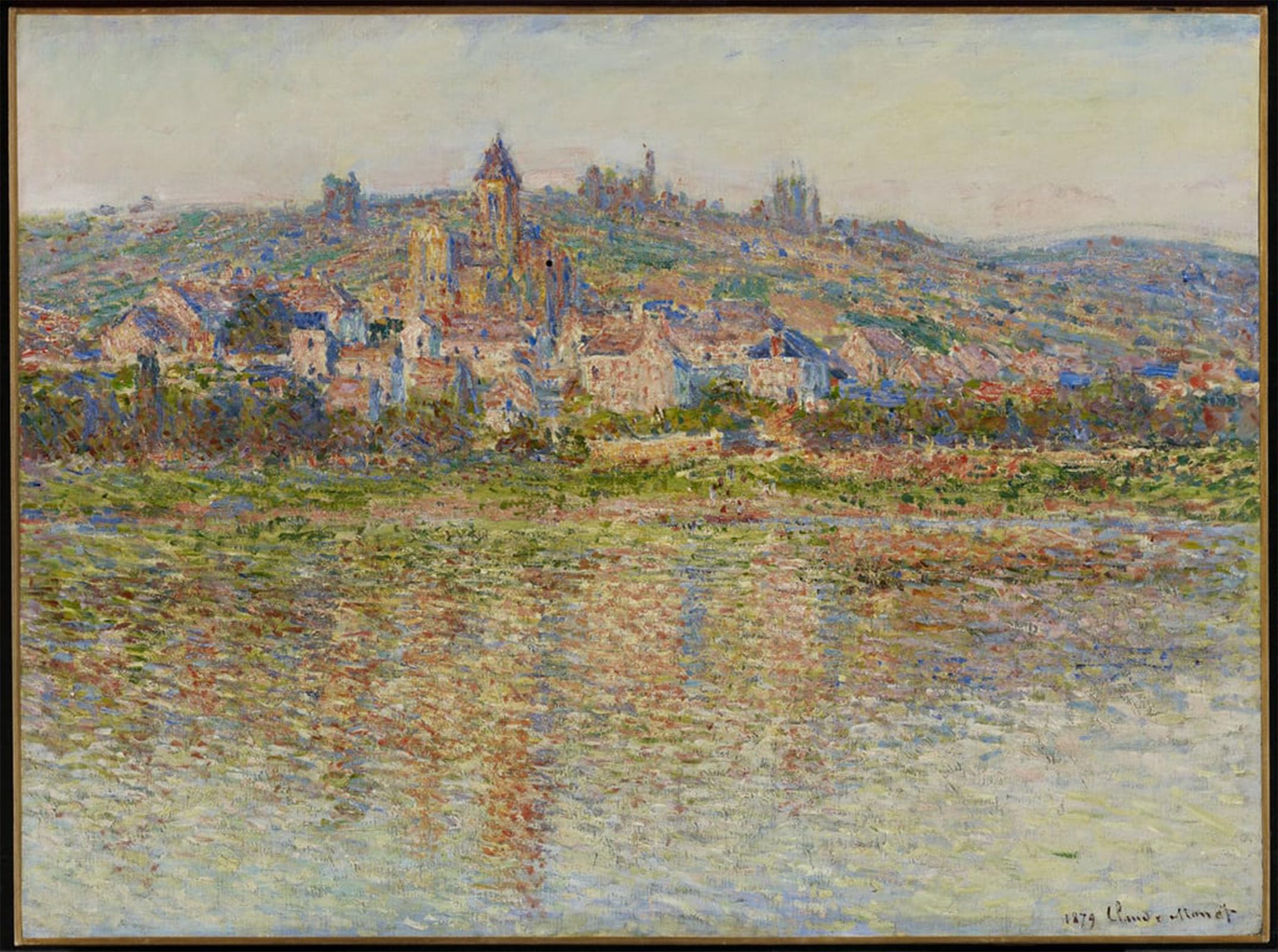 Posteriik No Frame Vintage Print Pop Art Landscape Artwork Vetheuil In Summertime By Claude Monet Art Prints For Office Home Decor 60X90cm