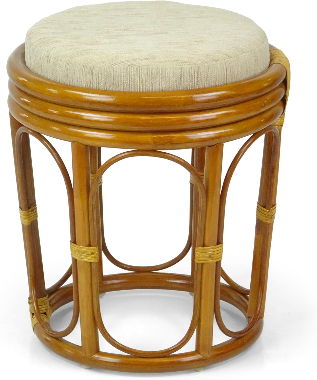 Pier Handmade Rattan Wicker Vanity Bedroom Stool Fully Assembled Colonial