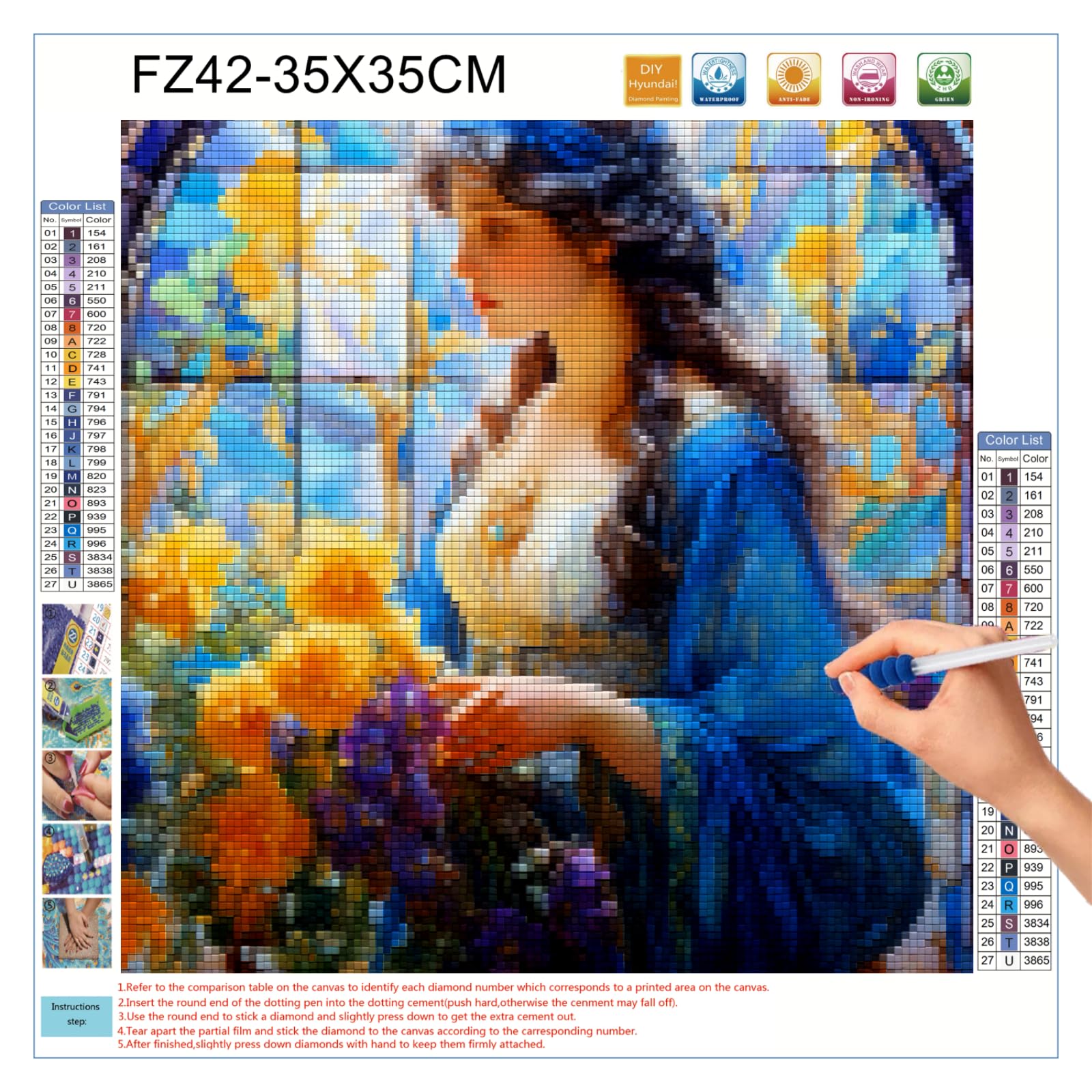 Amazon.com: A Stained Glass Window Princess 5D Diamond Art