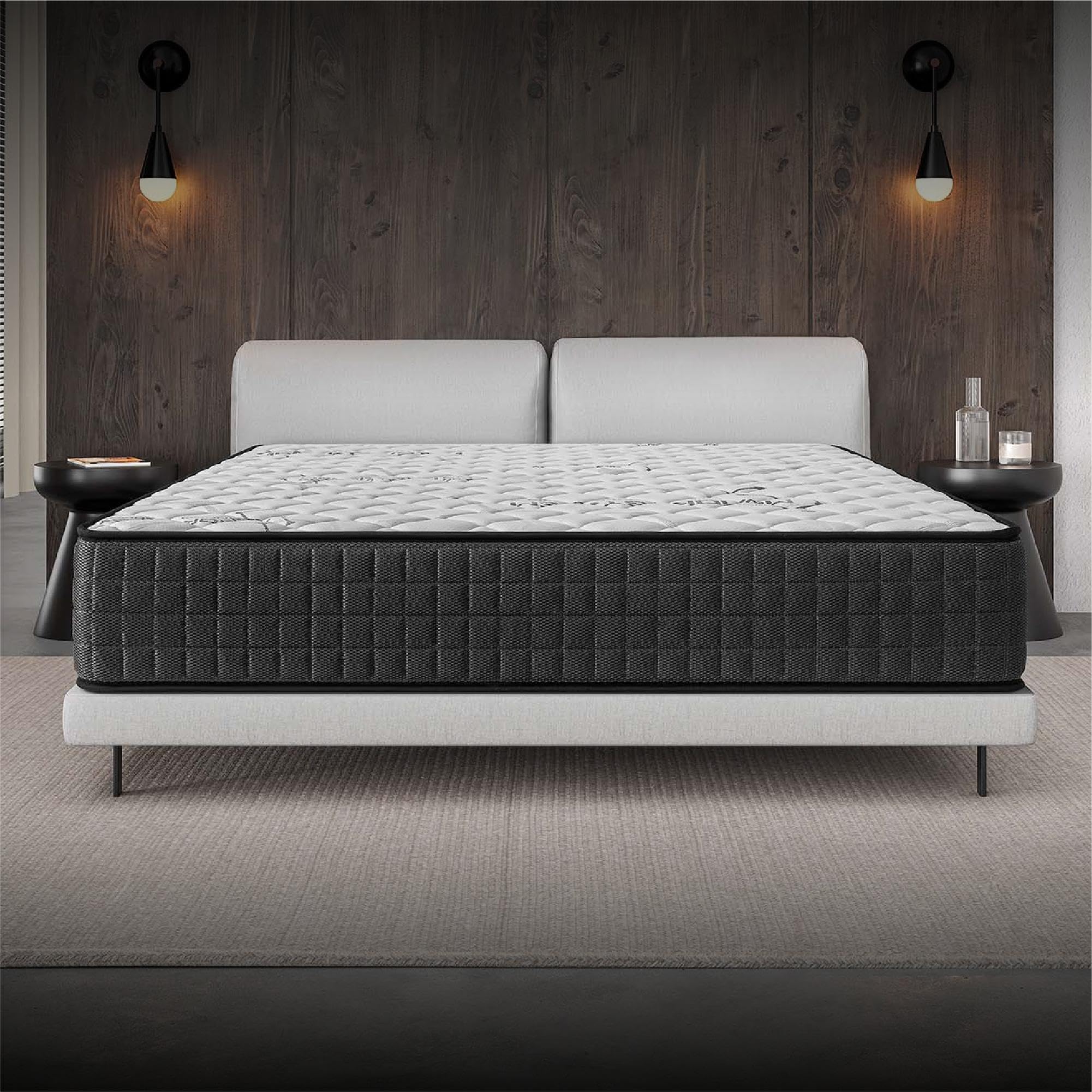 COSMOS - Colchón Híbrido 160x200 cm - Altura 30 cm - Gamma - Espuma HR y Blue Latex - Semifirme, Transpirable, Hipoalergénico, Ergonómico - Muelles Ensacados, Reversible