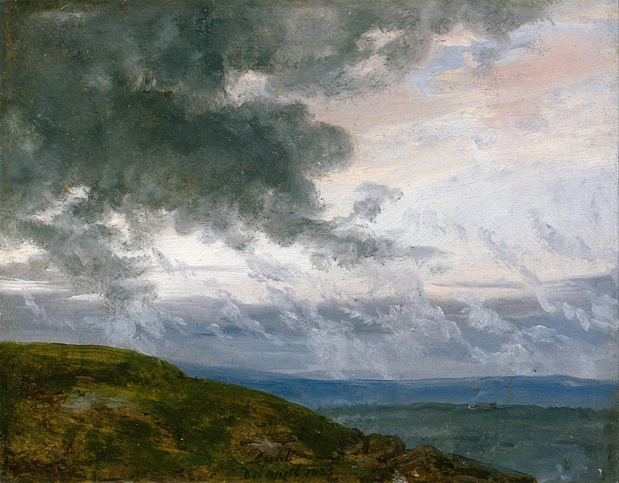 POSTERIIk Vintage Print Pop Art Landscape Artwork Study of Drifting Clouds by Johan Christian Dahl Art Prints for Office Home Decor 60x90cm