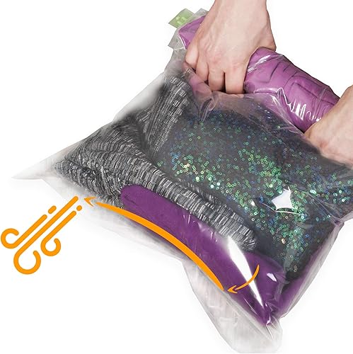 Miniatura 1 de 12 bolsas + 8 bolsas de almacenamiento de viaje para ropa, bolsas de compresión para viajes, sin bolsas de vacío, ahorra espacio en tus accesorios