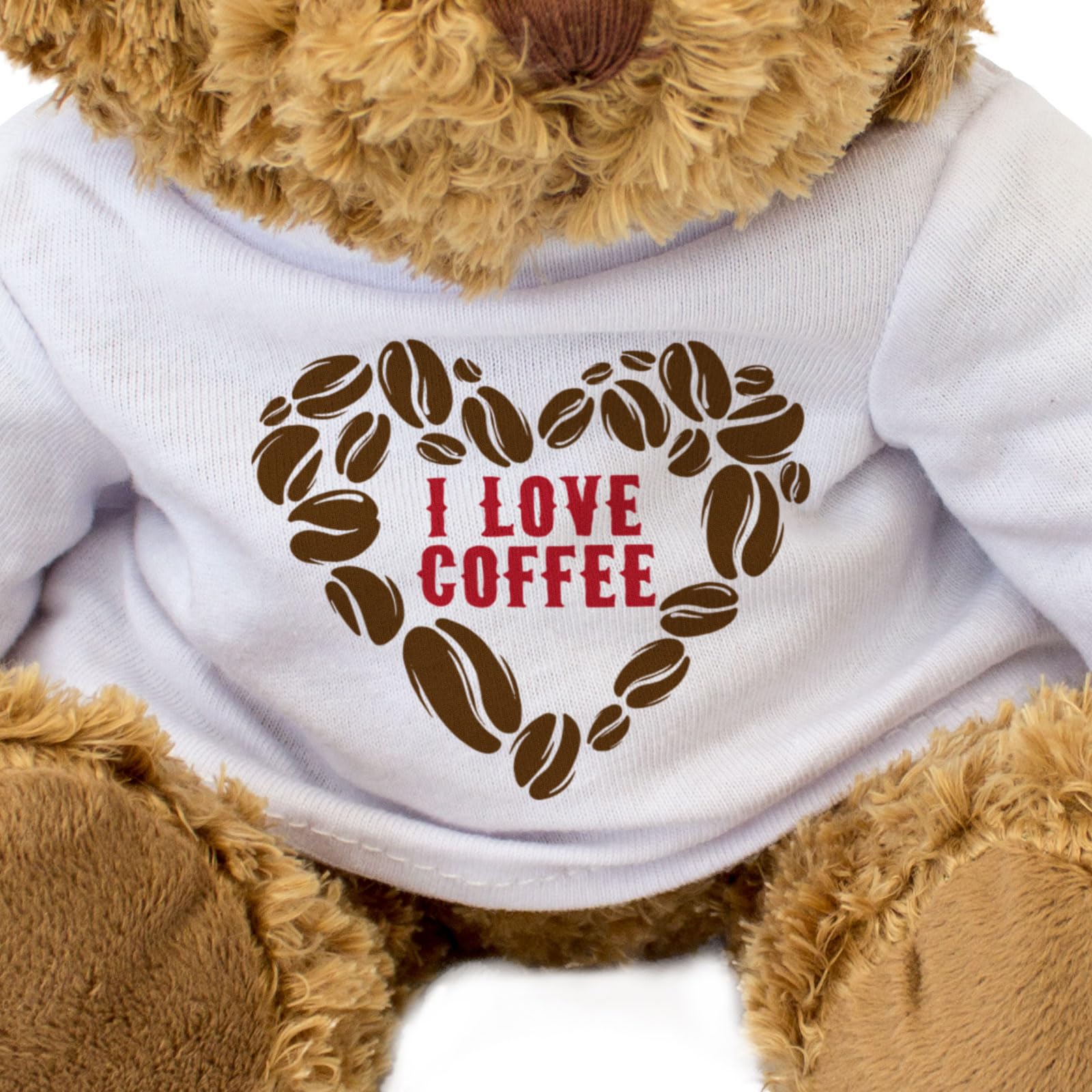 I LOVE COFFEE - Teddy Bear - Cute Soft Cuddly Adorable - Gift Present, Brown - Image 3