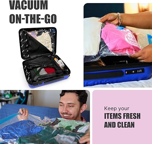 Miniatura 5 de Bolsas de almacenamiento de viaje de vacaciones (juego de 5), bolsas organizadoras de compresión selladas al vacío para ropa, bolsas de embalaje de