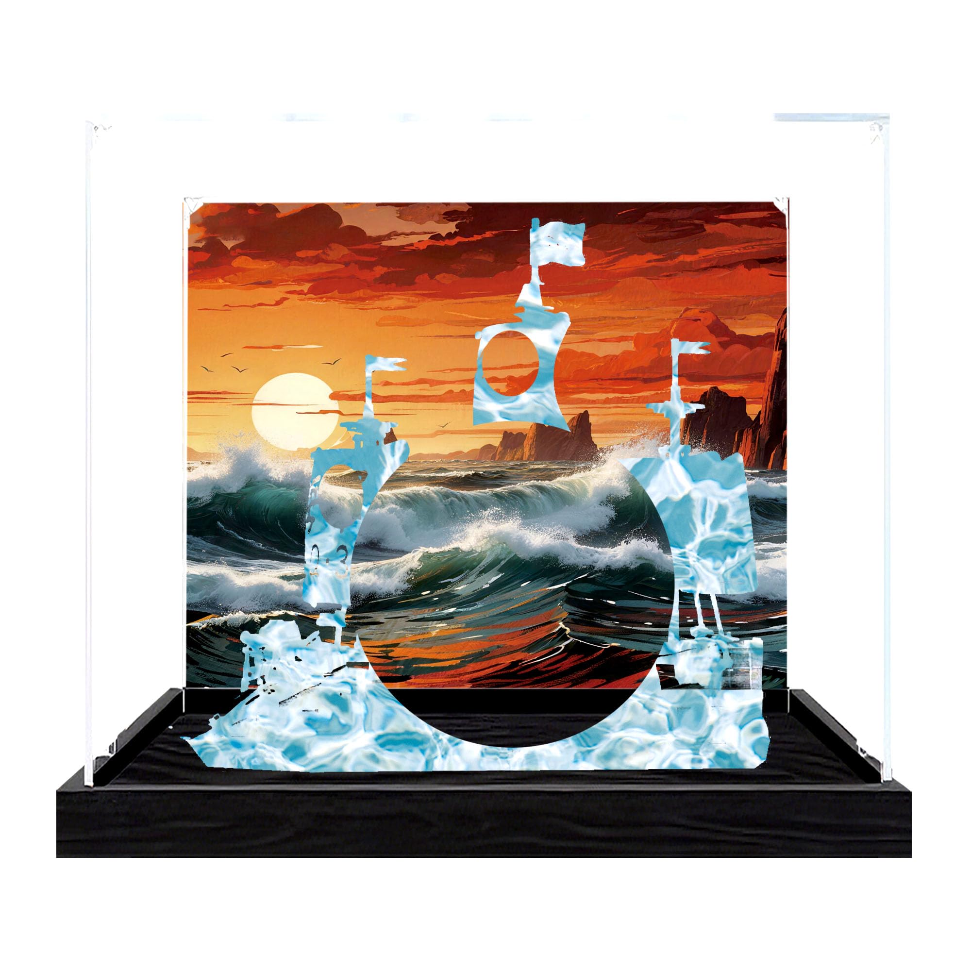 Clear Acrylic Display Case, Fits for Le-go 75646 Sets (Background A)