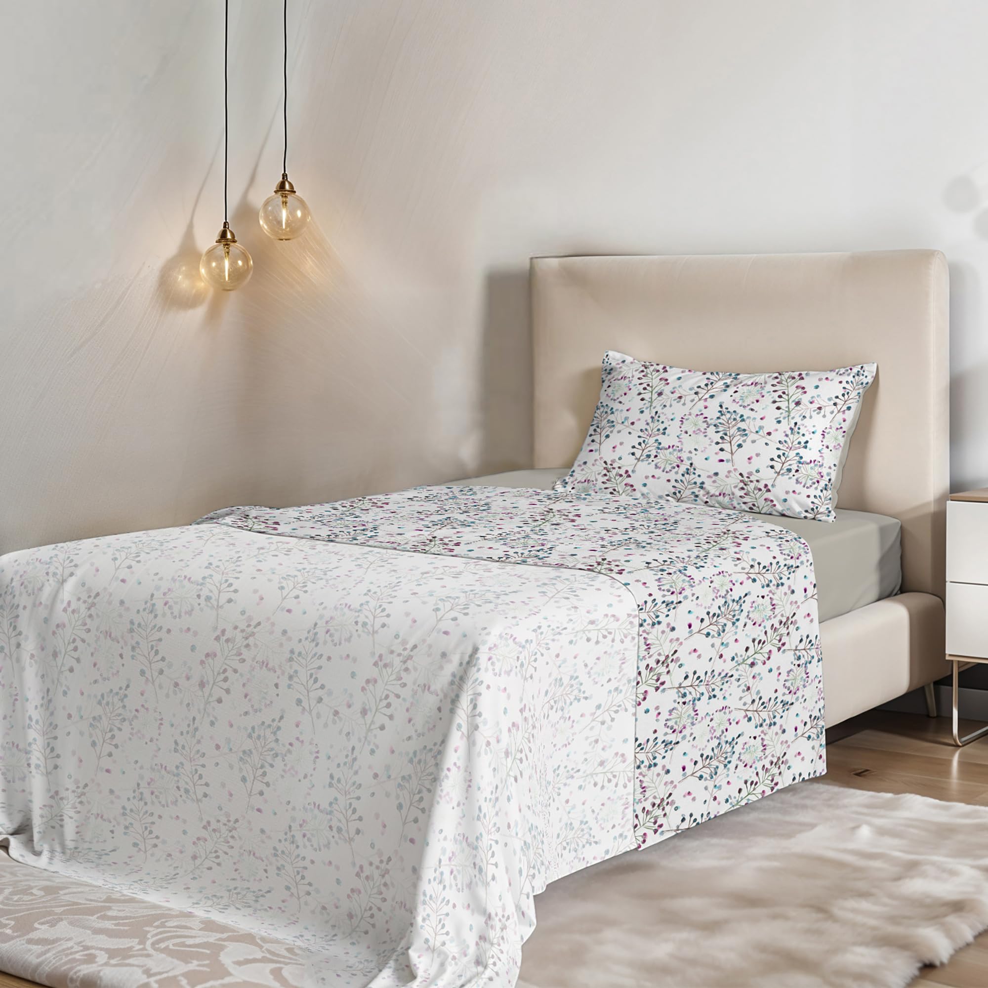 Italian Bed Linen Fantasy Bed Linen Set, Flor, 1PM, Microfiber, Small double