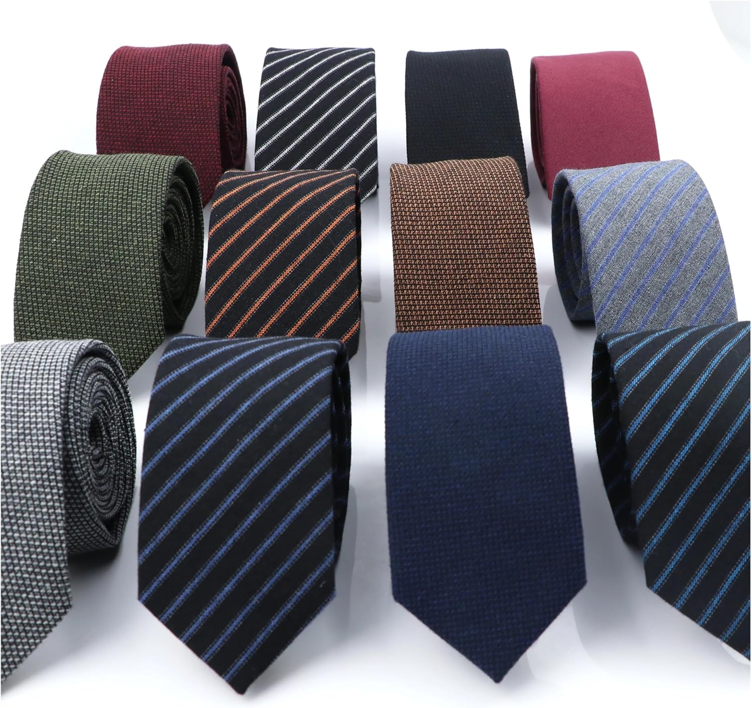 メンズネクタイ、 メンズ コットンウール ネクタイ 6cm マルチカラー