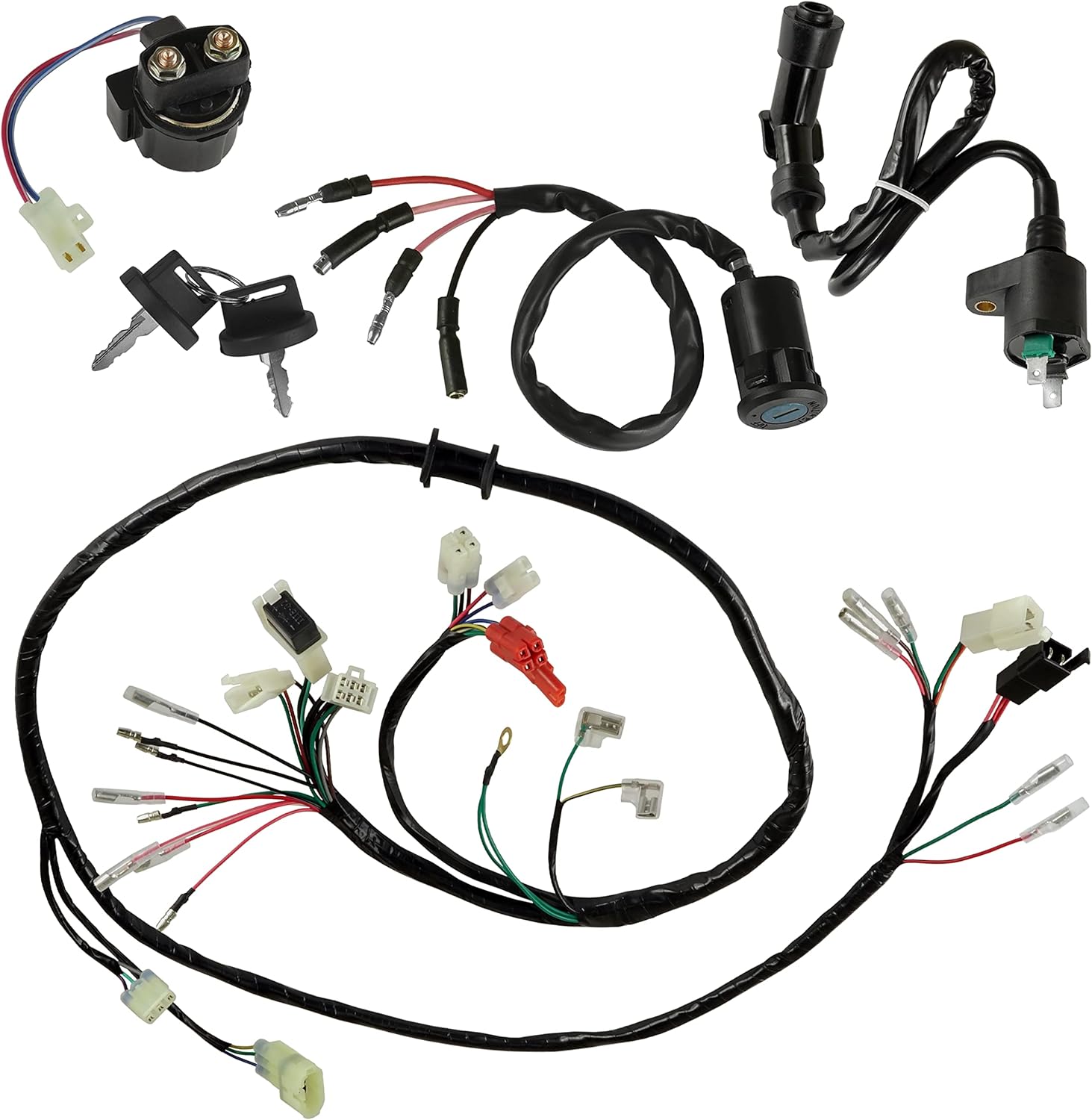 Caltric Wire Harness/Starter/Ignition Key Switch, Coil Compatible with Honda FourTrax TRX 300 1994-1995