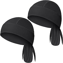 MELLIEX 2 Pieces Sports Bandana Men Women Breathable Cycling Hats, Anti-UV Durag Pirate Bandana