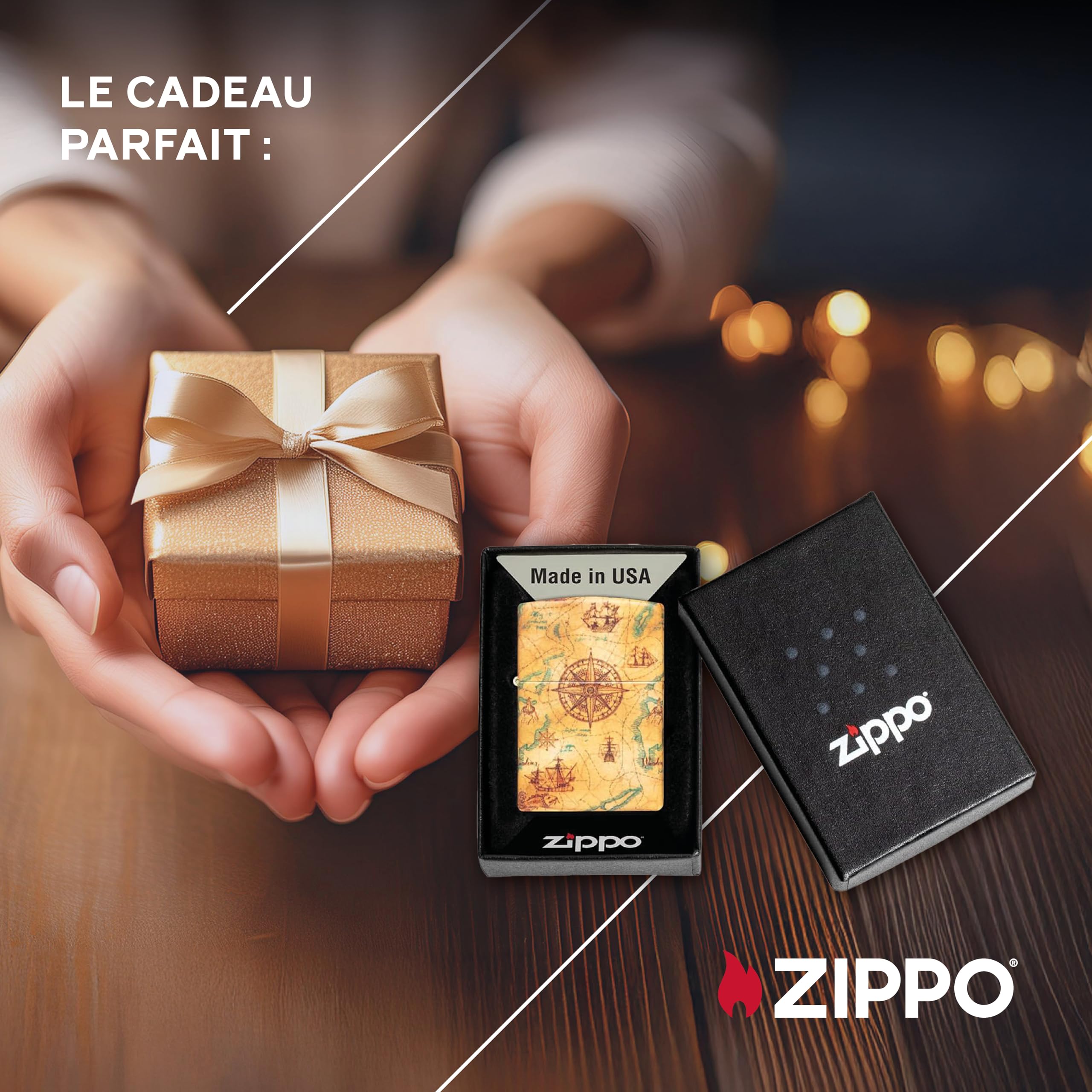 Zippo Briquet Tempête - Modèle Nautique - 540 Color, Multicolore - Rechargeable - Réutilisable - Design Coupe-Vent - Coffret Cadeau - Fabriqué aux États-Unis