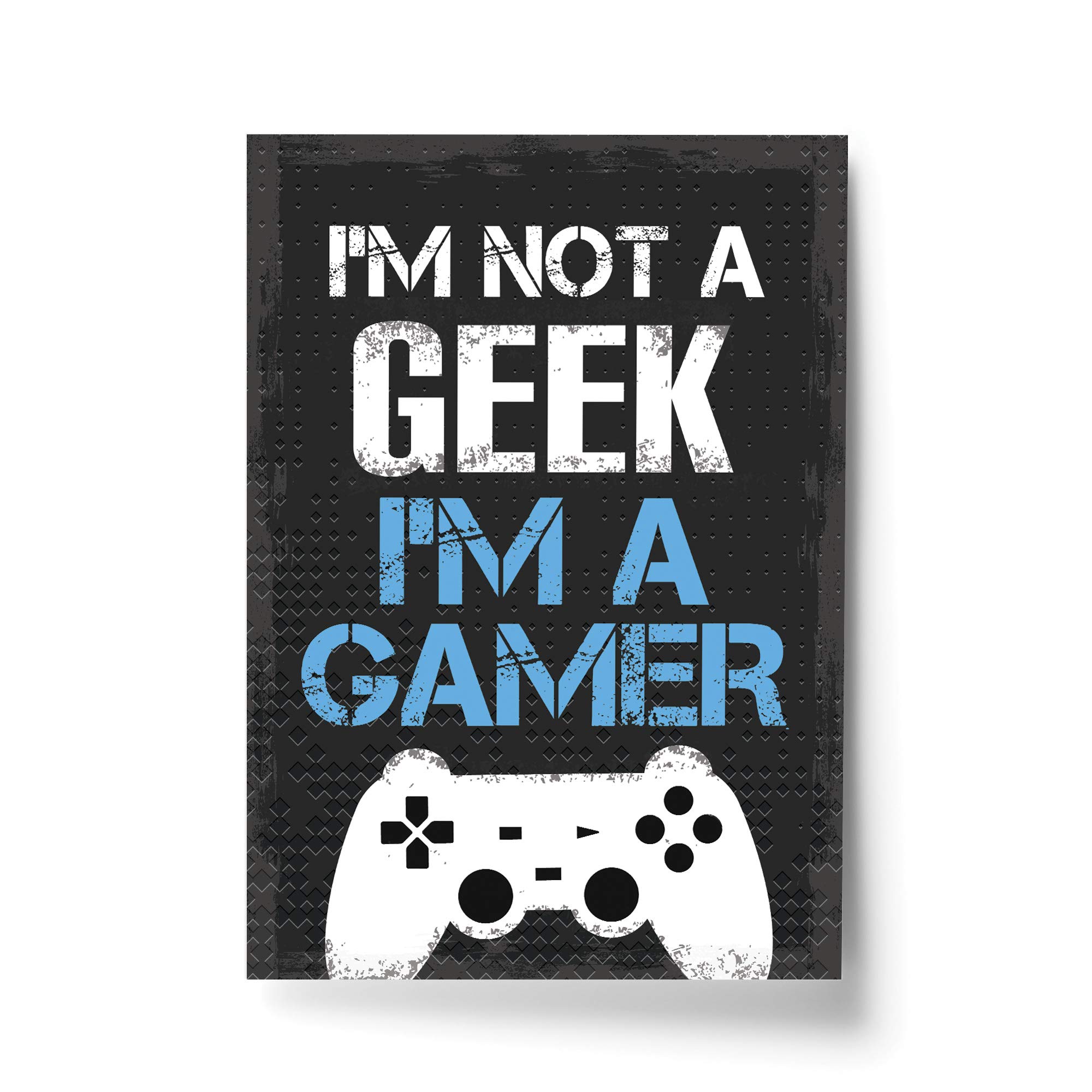 RED OCEAN Gaming Framed Prints Gaming Sign For Boys Bedroom Man Cave Games Room Sign (A4 Print Only - Not A Geek Im A Gamer Dark Grey PS)