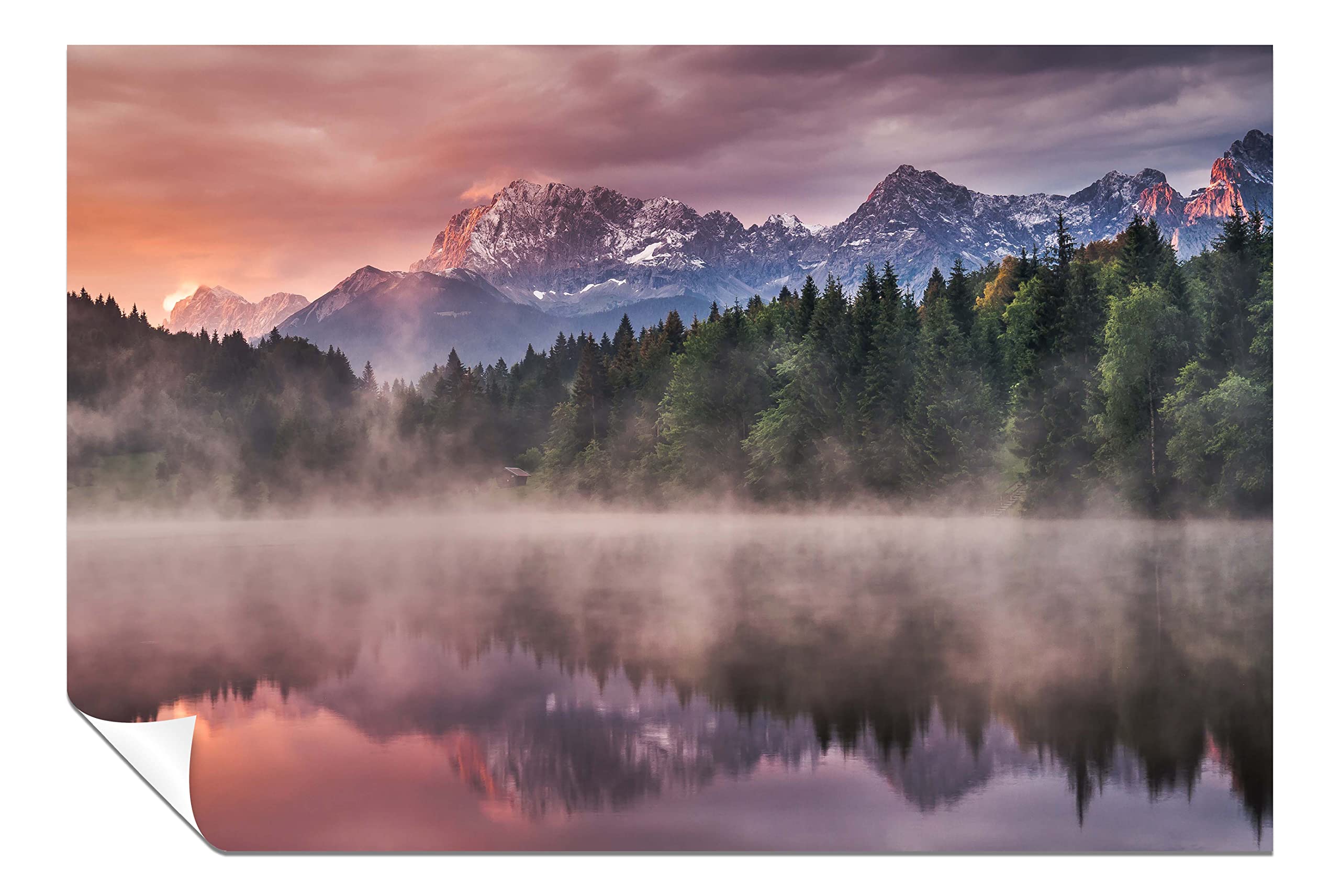 Sunrise On Alps Mountain Reflection On Lake - No Frame Print