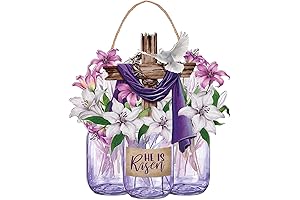 Capoda Easter Decoration Outdoor He Is Risen Door Sign Easter Religious Door...