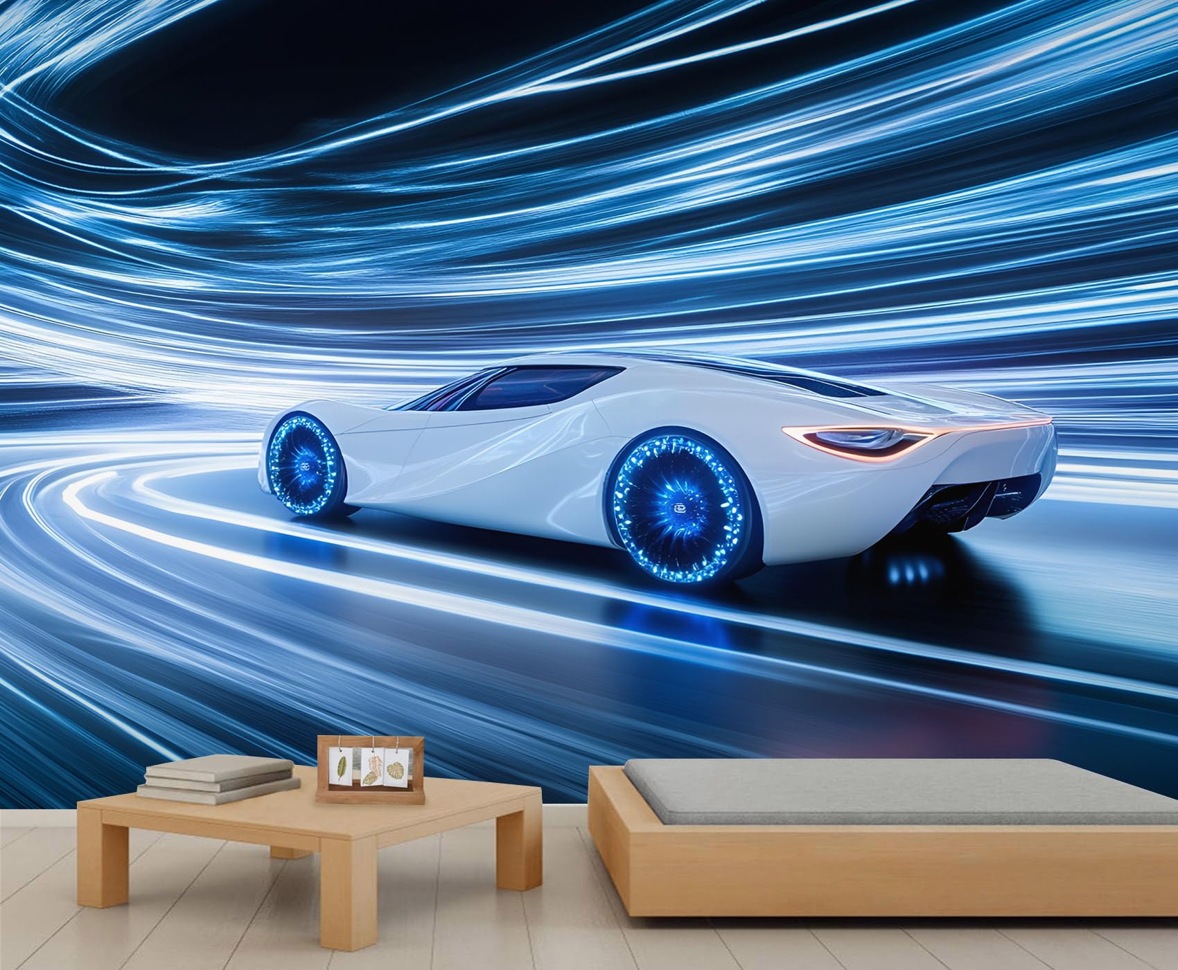 Racing Car Photo Wallpaper 450x315cm Supercar Mural Cool Large Wallpaper for Living Room Car Wall Decor (Not Peel n' Stick)
