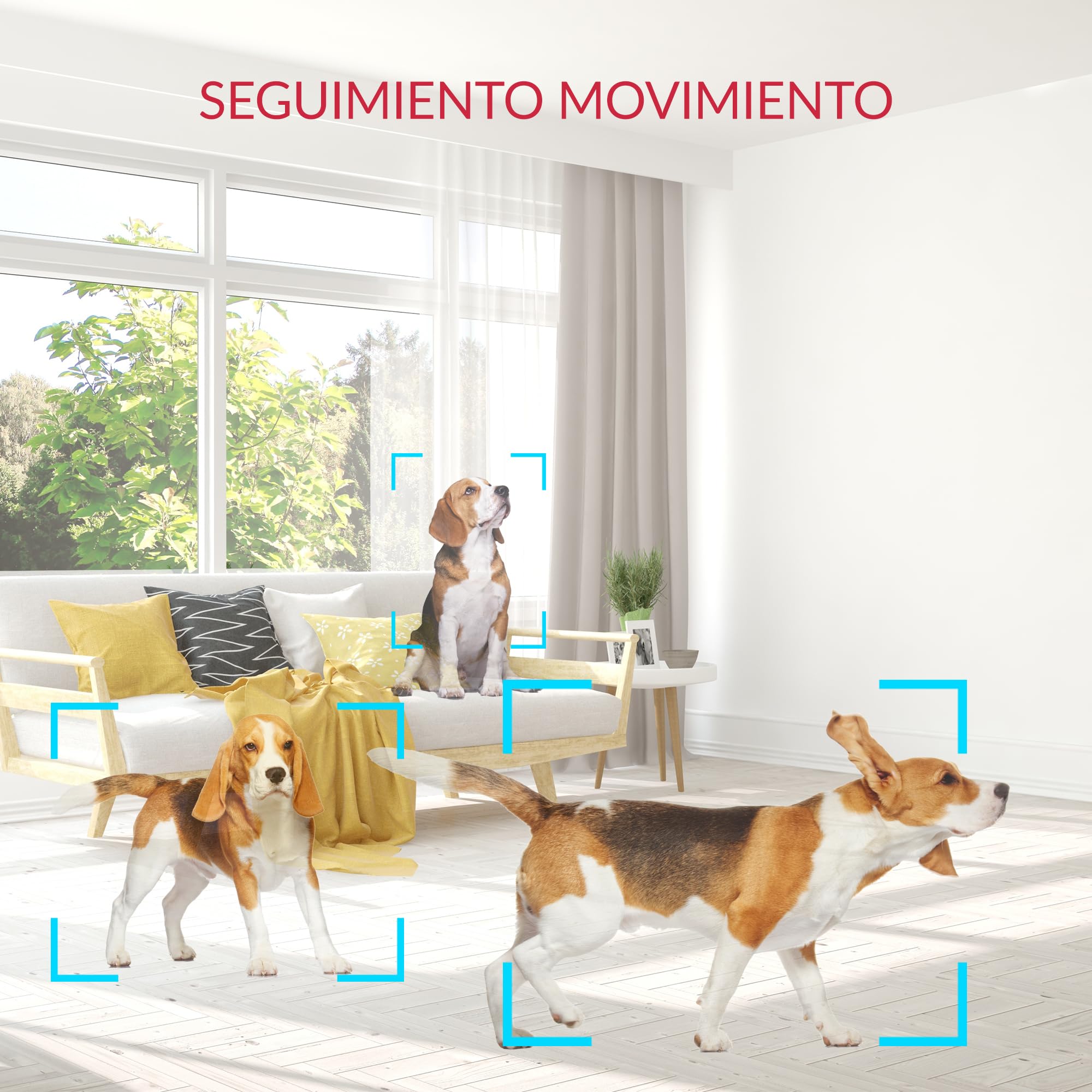 YI Camara de Vigilancia Interior Dome Guard 2K, PTZ 360° Camara WiFi 2.4Ghz Camara IP, Detección Movimiento, Visión Nocturna, Notificación Tiempo Real, Compatible Alexa, 2 Piezas