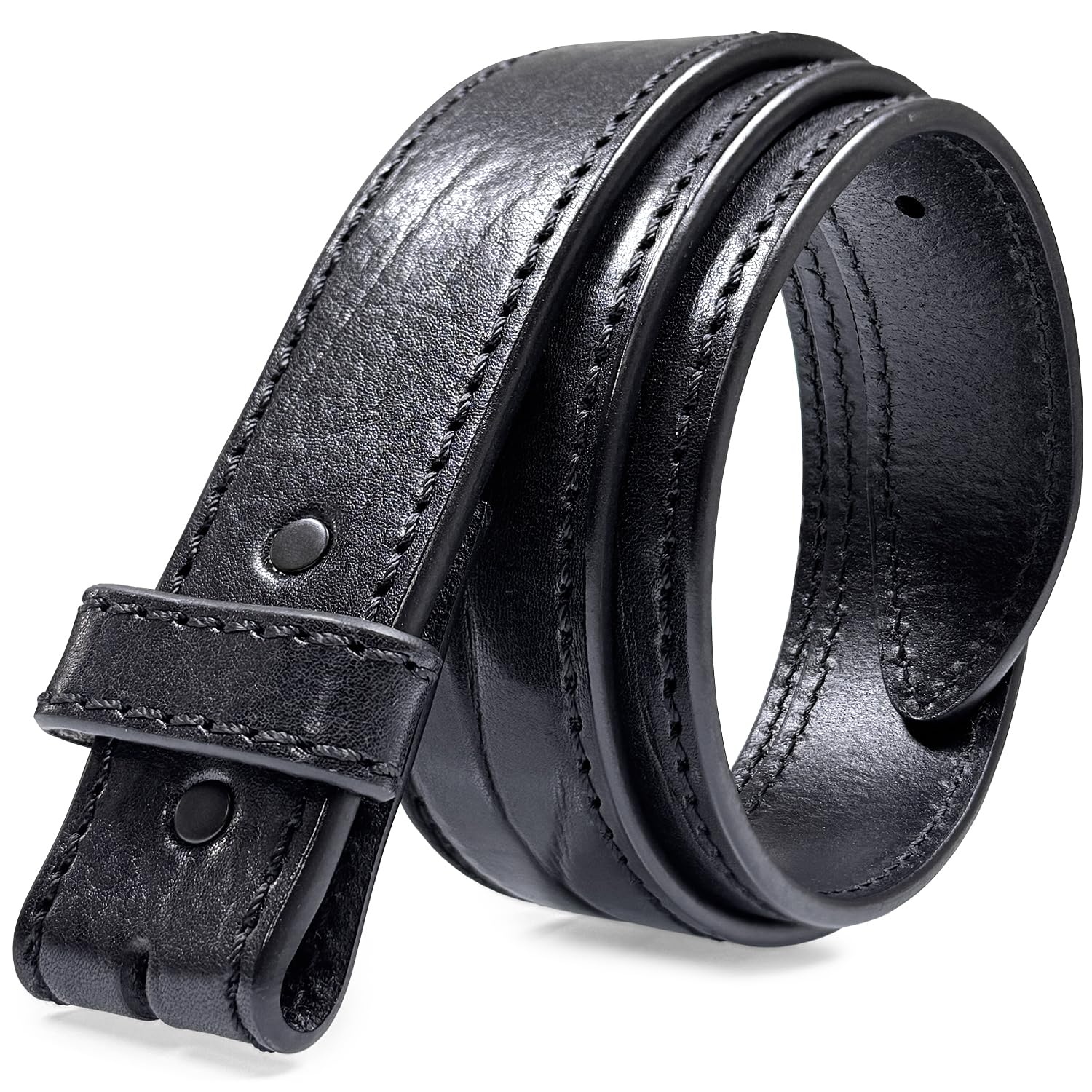 100% One-Piece Full Grain Leather Belt Straps with No Slot Hole/Slot Hole/Heavy-Duty, Multi Options 1-1/2" (38mm) Wide