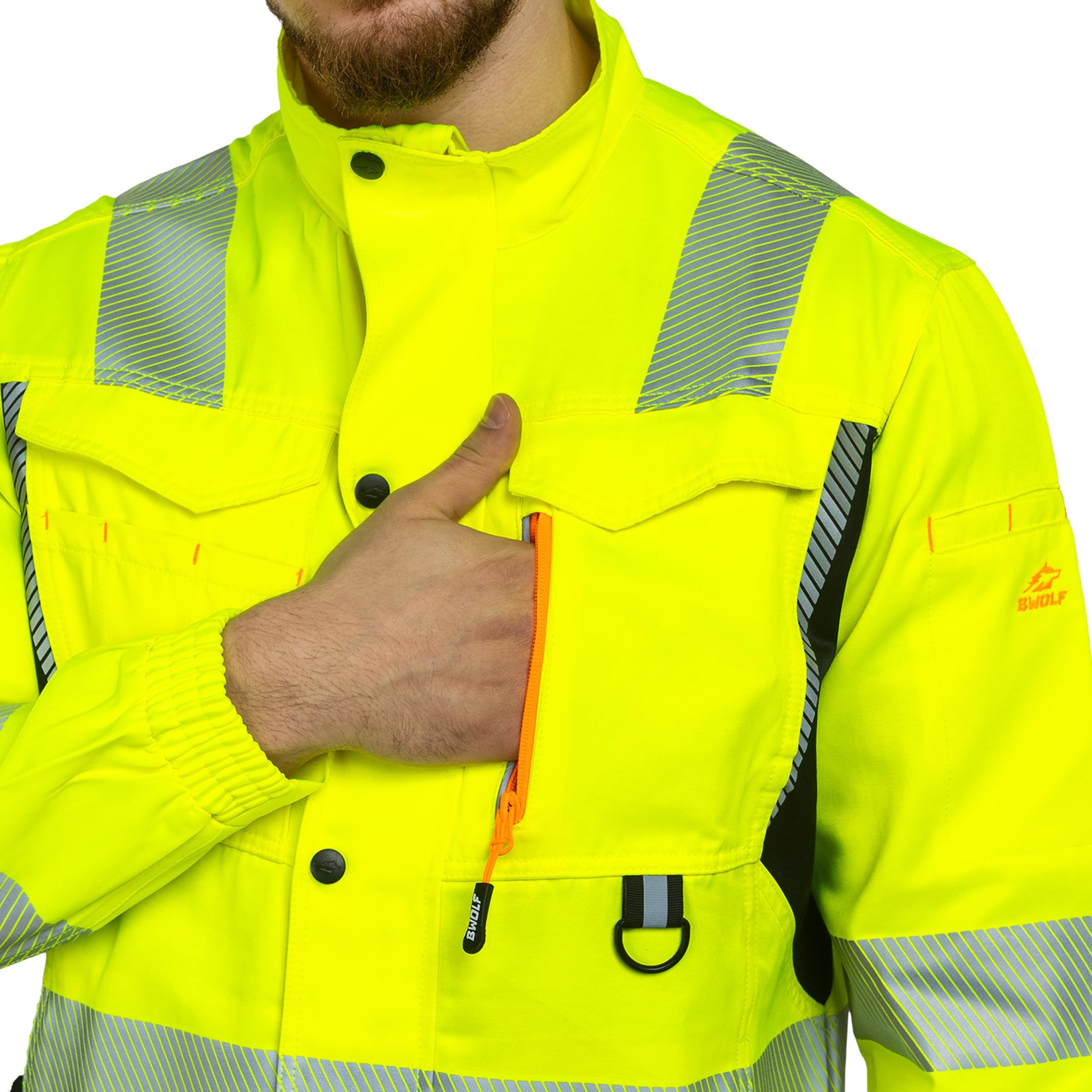 BWOLF DRIFT Arbeitsjacke Herren Sommer Arbeitsjacken Herren Frühling/Sommer/Herbst Arbeitskleidung Männer Ripstop Stoff mit Vielen Taschen