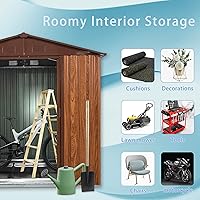 Vista 6 de 6' x 6' Outdoor Storage Shed, Steel Metal Shed with Floor Frame ＆Lockable Double Doors ， Tool Storage Shed for Yard, Perfect to Store Garden Tools