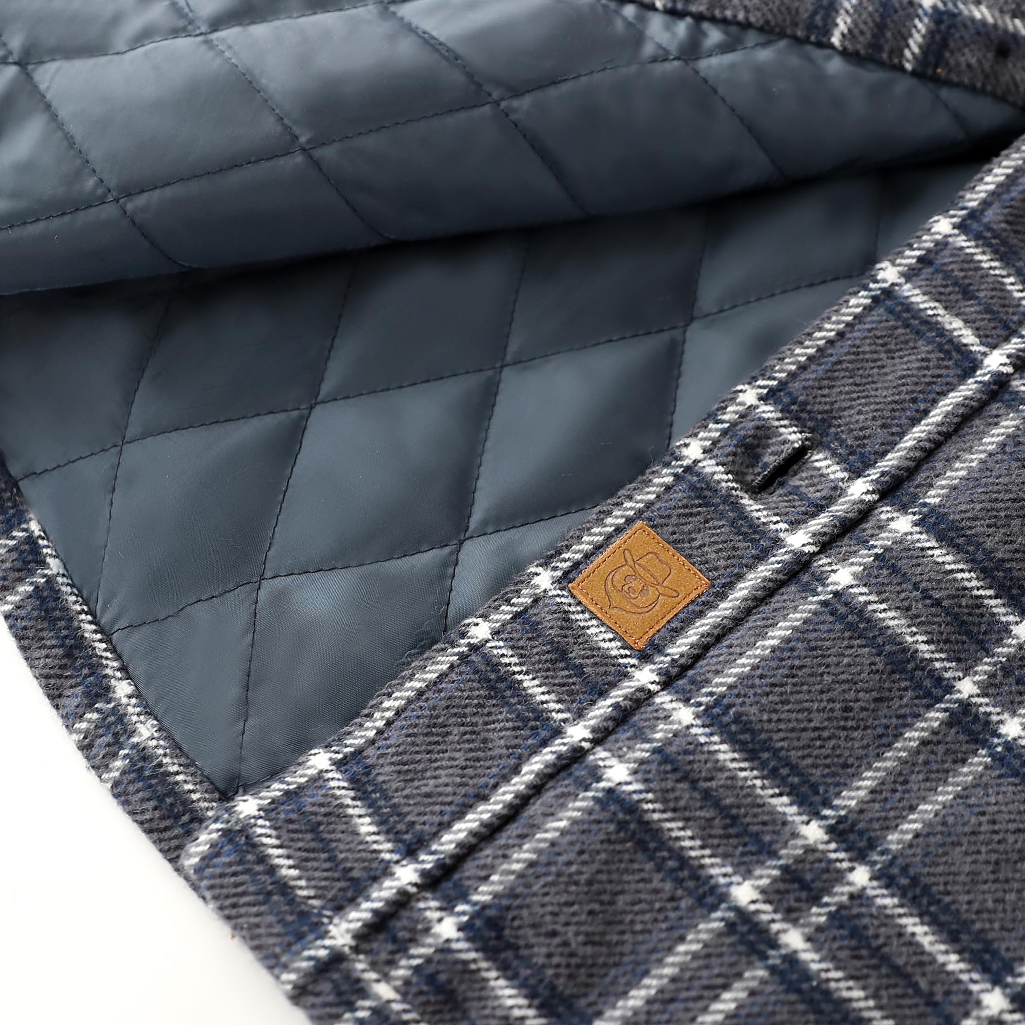 Dubinik® Giacca da Uomo Calda Foderata Cotone Leggero Giacca Camicia Flanella Casual Bottone Quadri Overshirt Manica Lunga