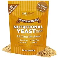 Vista 8 de Copos de levadura nutricional Sari Foods Company Natural no fortificados, 8 onzas