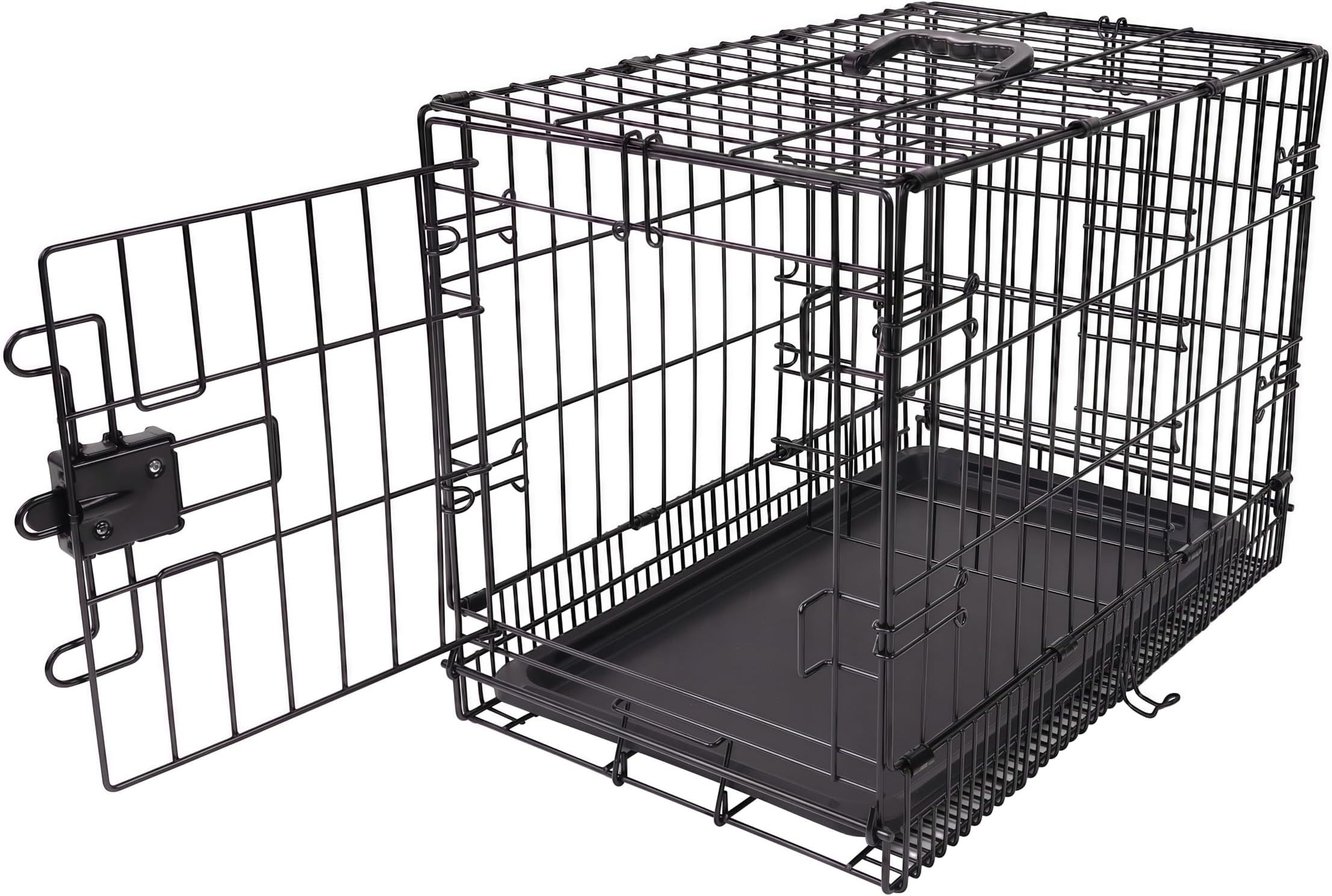 - Amazon Basics Portable, Foldable Metal Wire Small Dog Crate with Removable Tray, Divider Panel, Single Door, Easy to Assemble, 24" x 18" x 20", Black