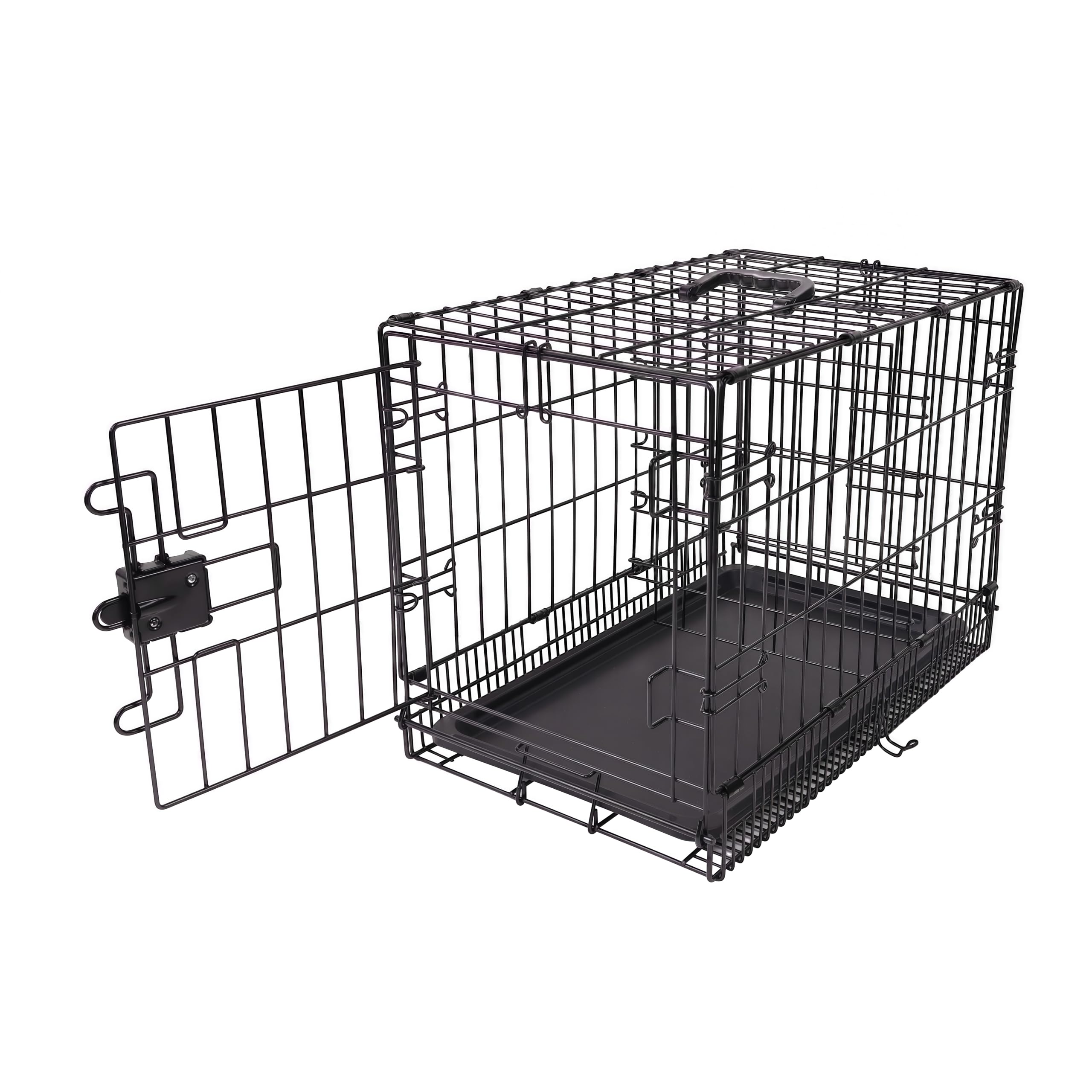 Amazon Basics Gabbia per cani in metallo, Pieghevole,Rimovibile, con vassoio di base e sportello singolo, Colore nero, L 61 x P 46 x H 51 cm
