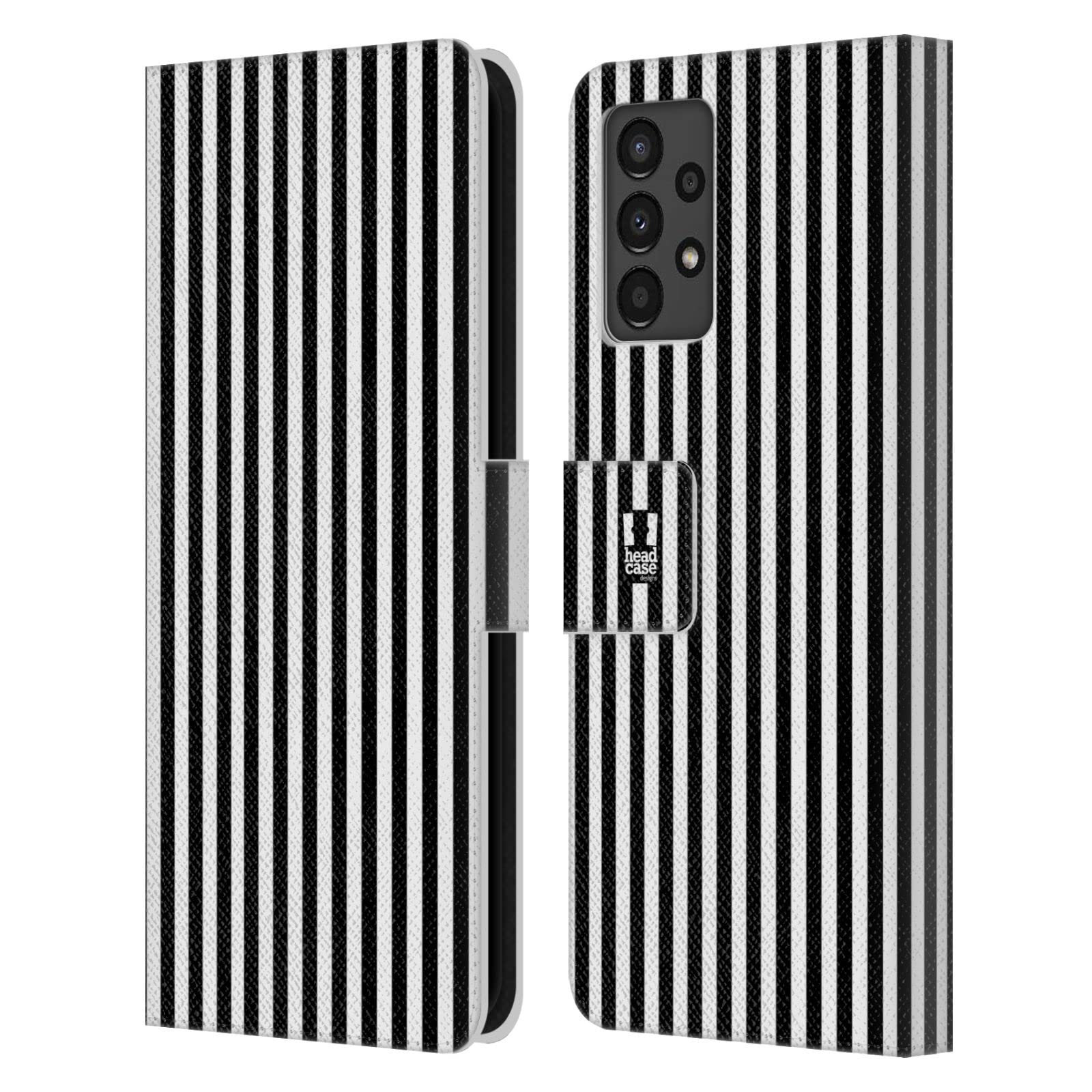 Étui portefeuille Galaxy A13 cuir à rayures verticales Head Case - 7