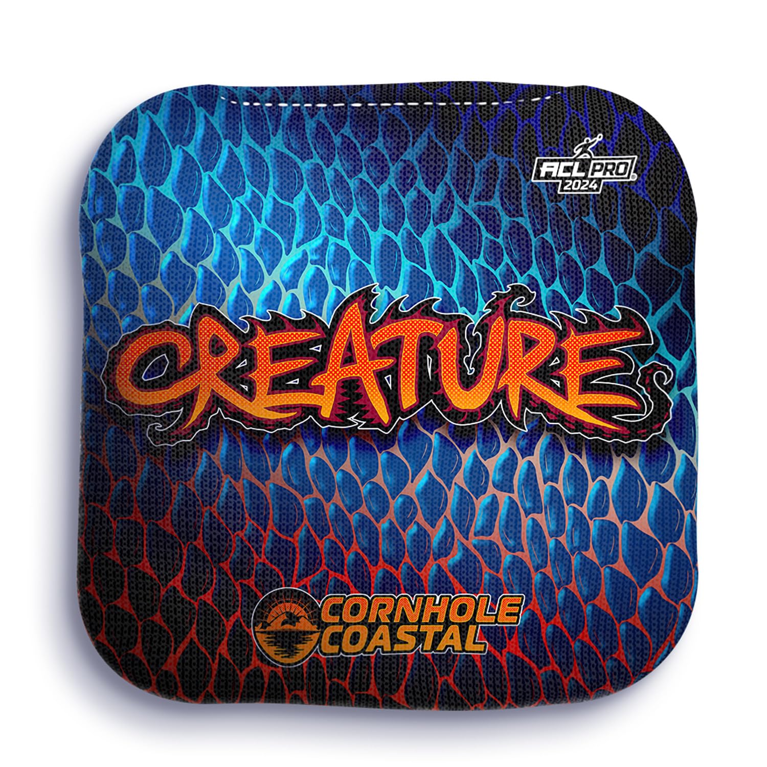 Cornhole Coastal Set of 4 Regulation Professional Corn Hole Bags for Cornhole Toss Games - for All Skill Levels (Creature)